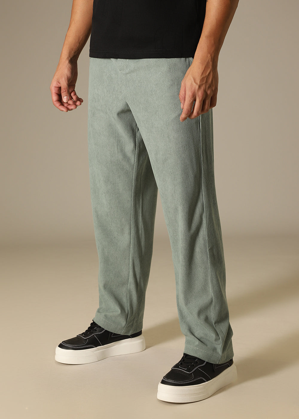Pastel Green Thin Corduroy Pant