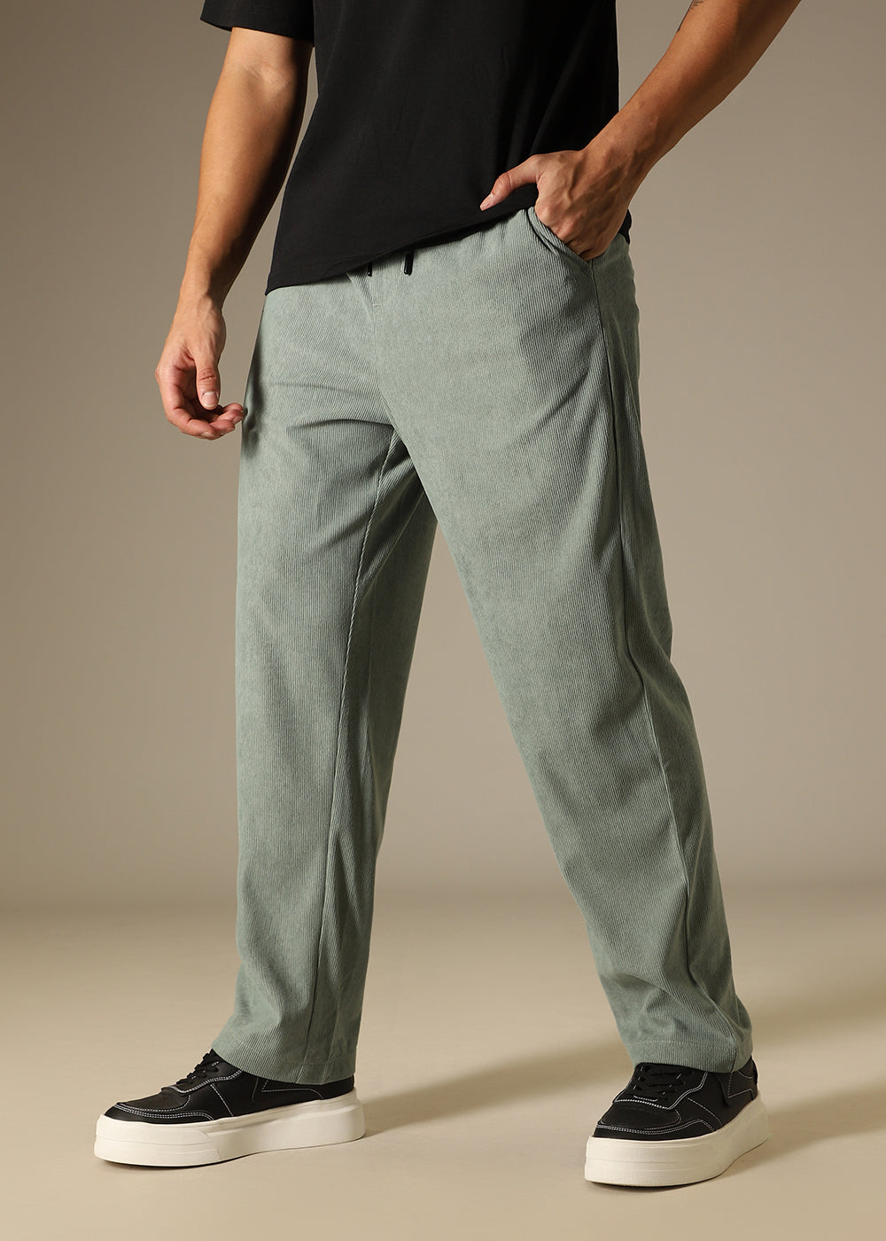 Pastel Green Thin Corduroy Pant