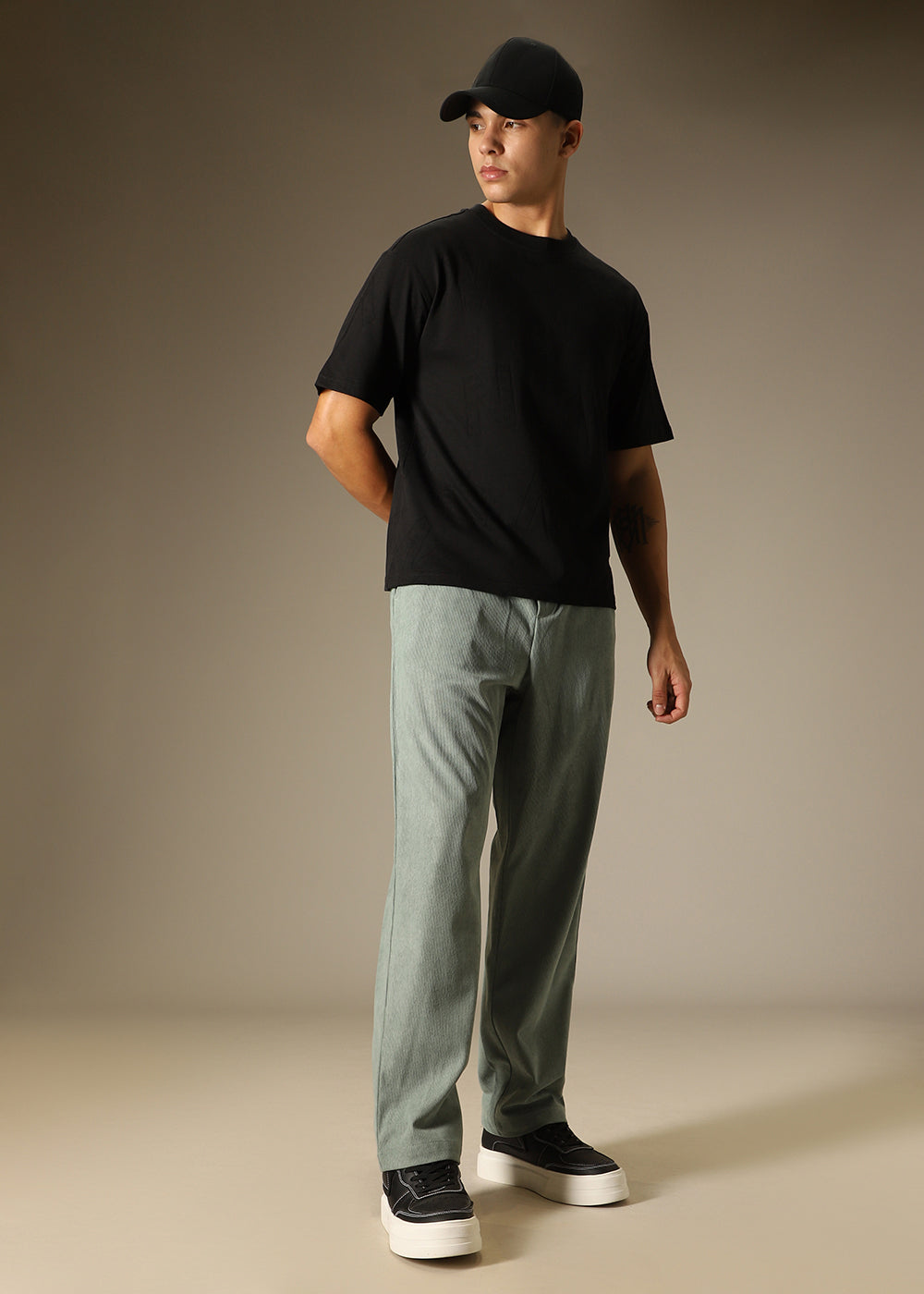 Pastel Green Thin Corduroy Pant