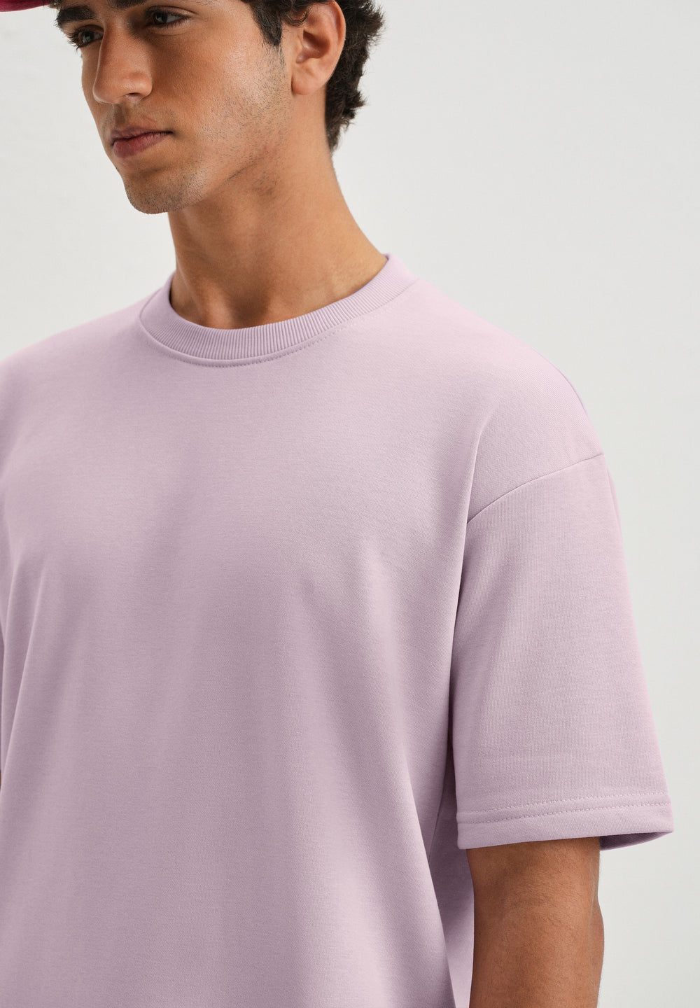 Thistle Violet Plain Oversized Basic T-shirt