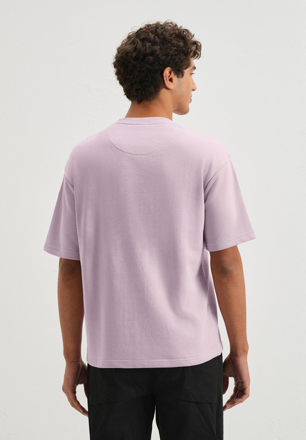 Thistle Violet Plain Oversized Basic T-shirt