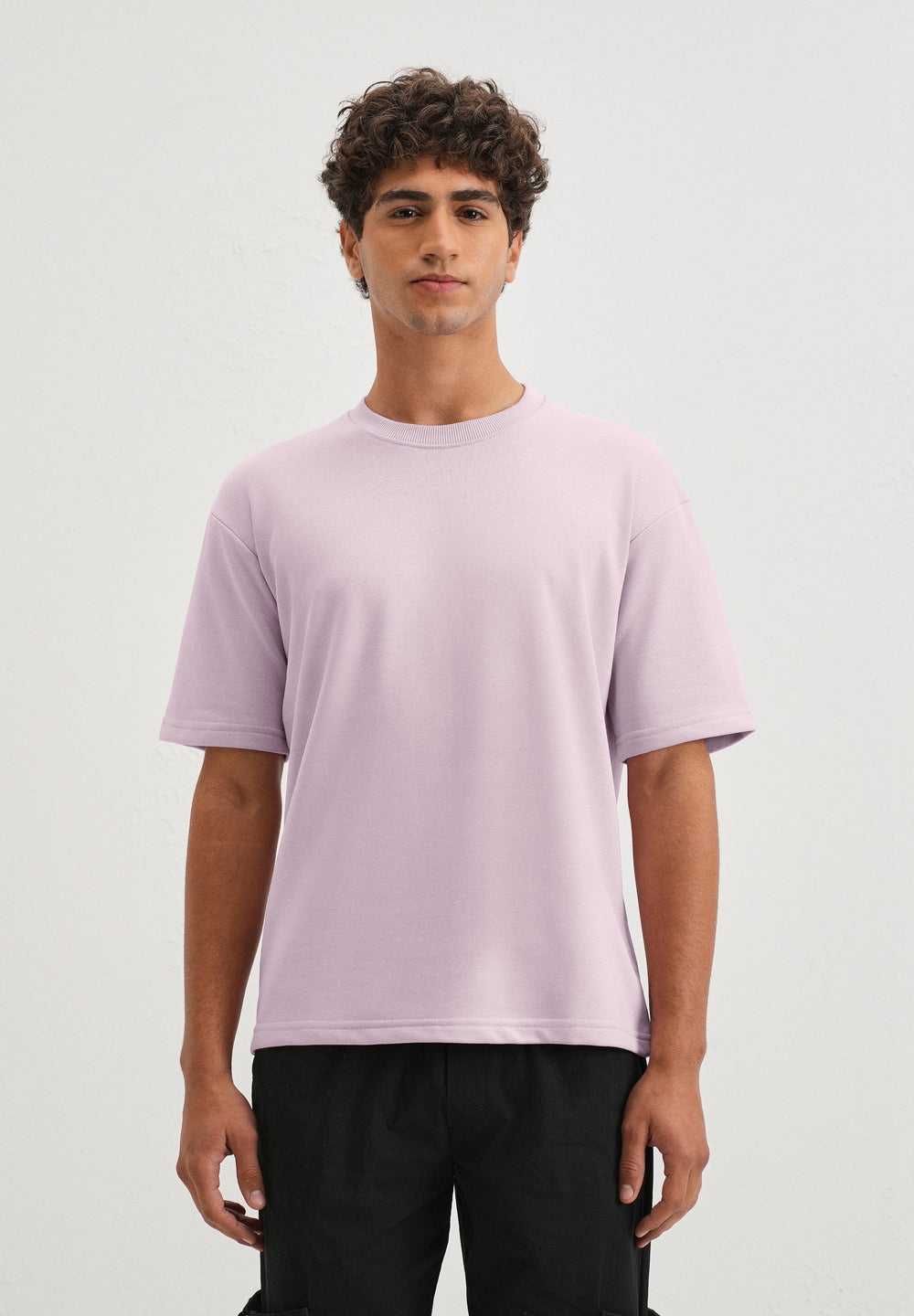 Thistle Violet Plain Oversized Basic T-shirt