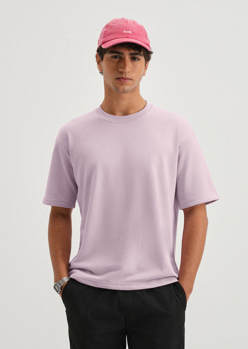 Thistle Violet Plain Oversized Basic T-shirt