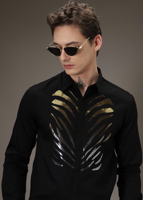 Tiger Stripe Black Designer Shirt