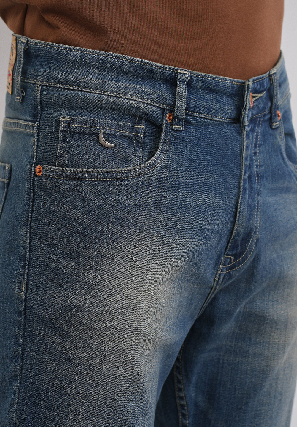 Tinted Blue Straight Fit Jeans