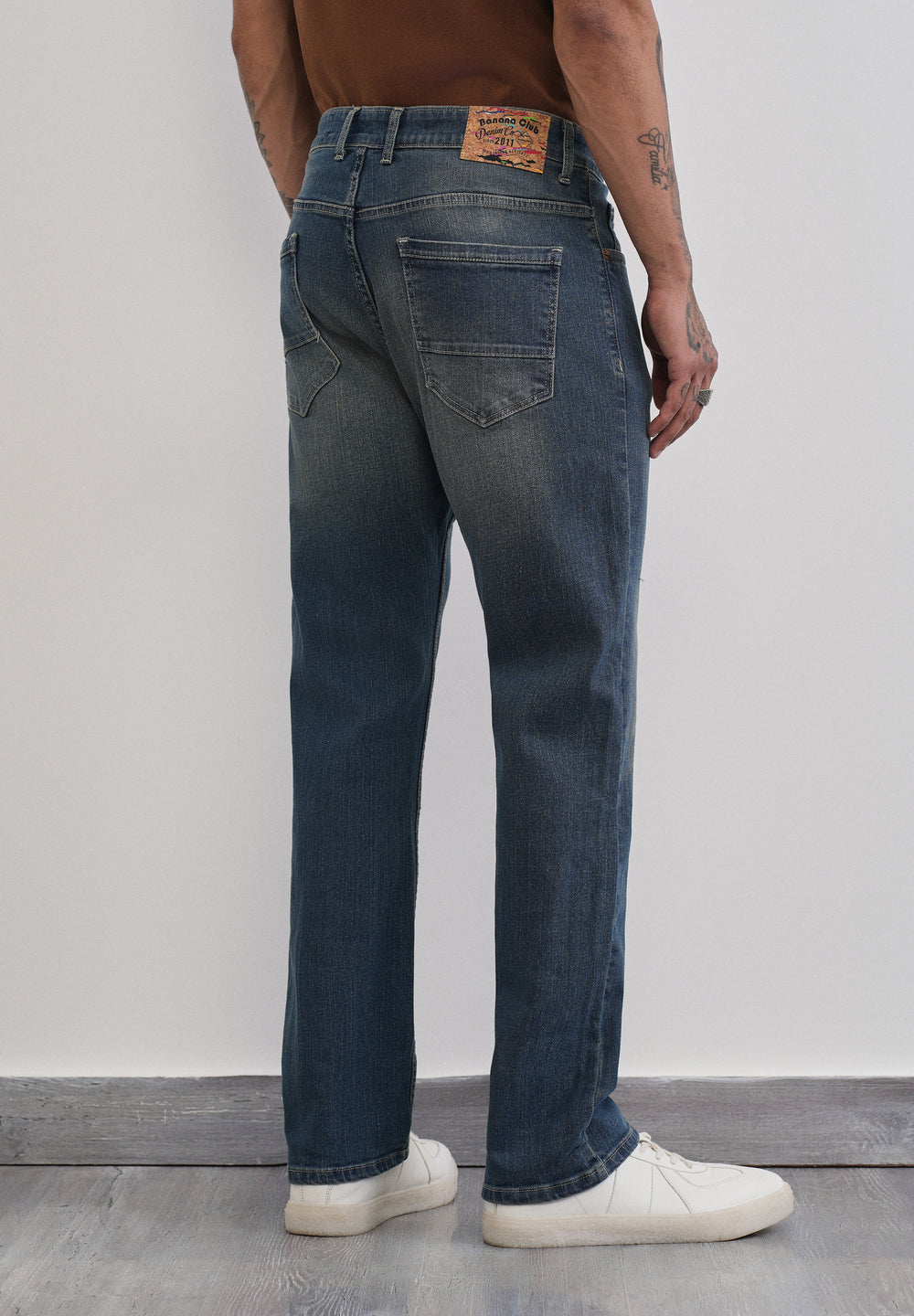 Tinted Blue Straight Fit Jeans