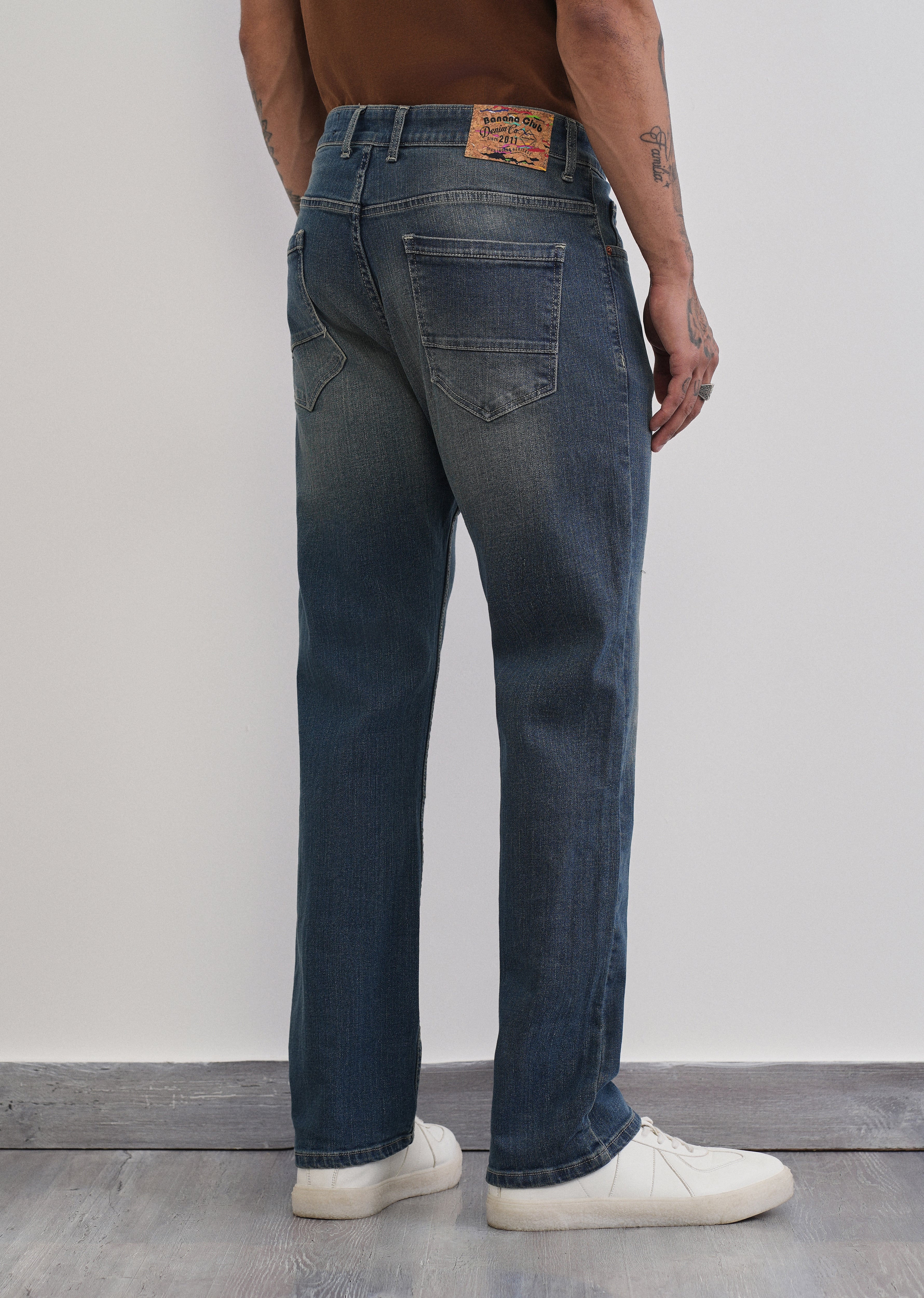 Tinted Blue Straight Fit Jeans