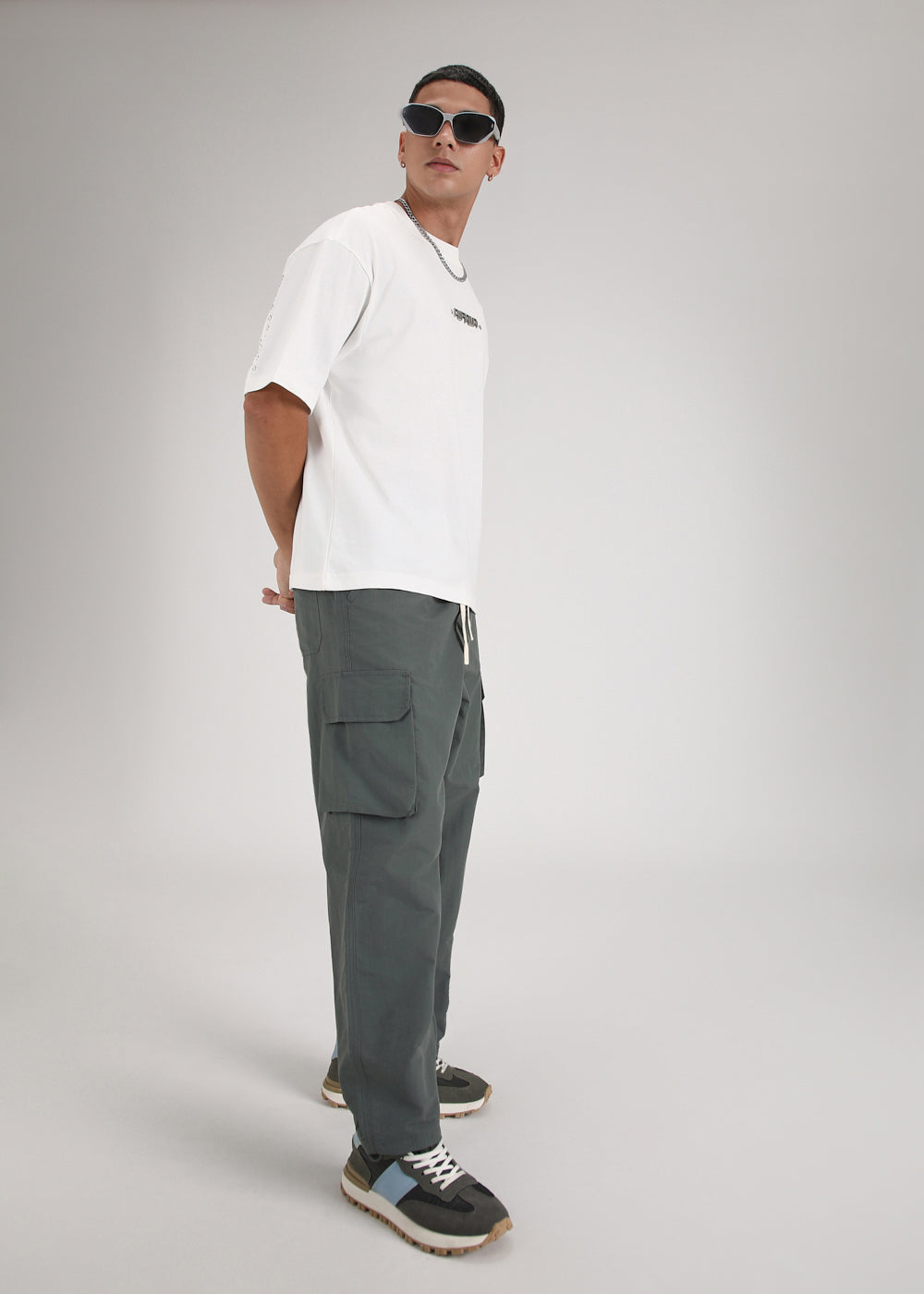 Sage Grey Relaxed Fit Track Pant