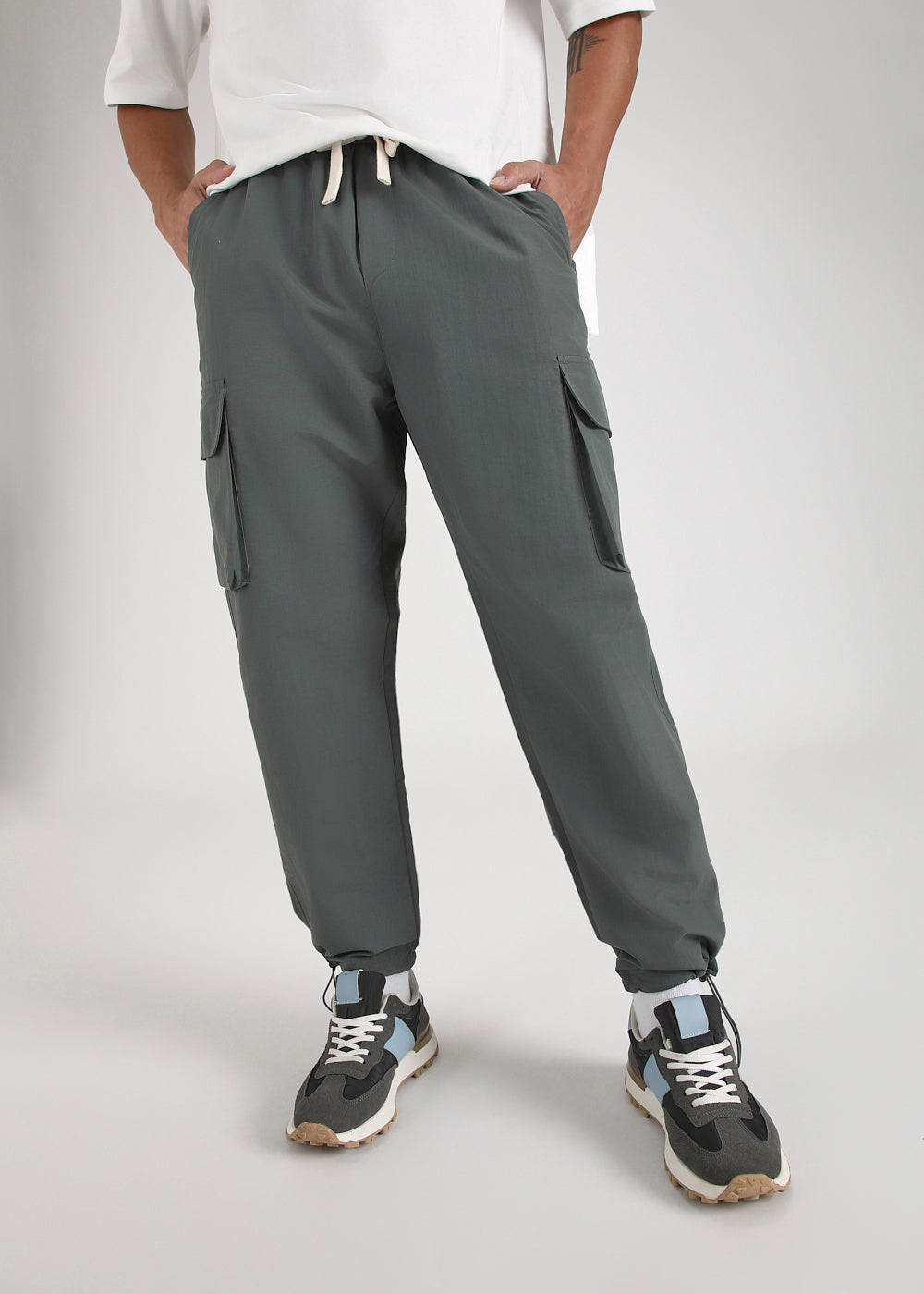 Sage Grey Relaxed Fit Track Pant