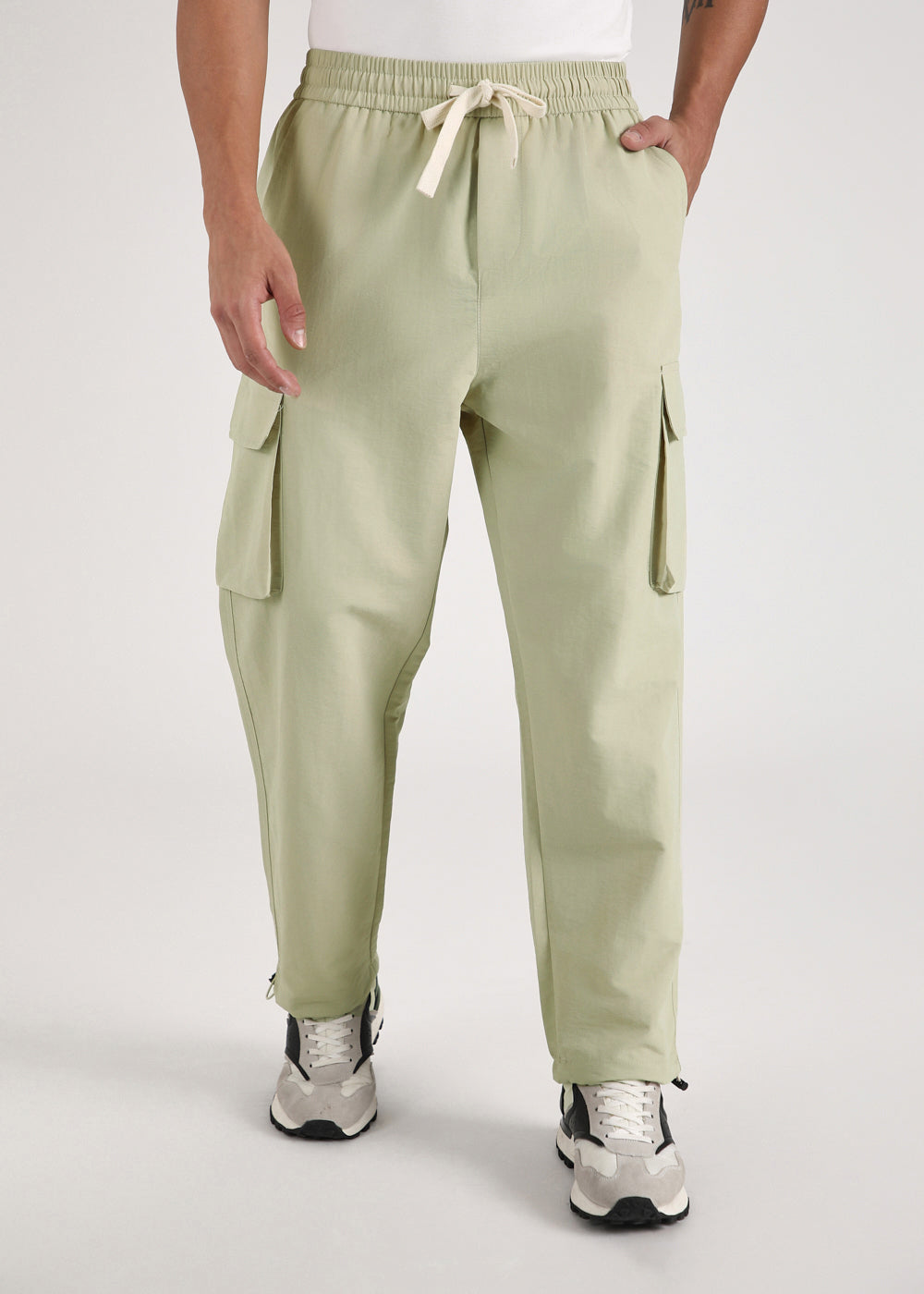 Pastel Green Relaxed Fit Track Pant