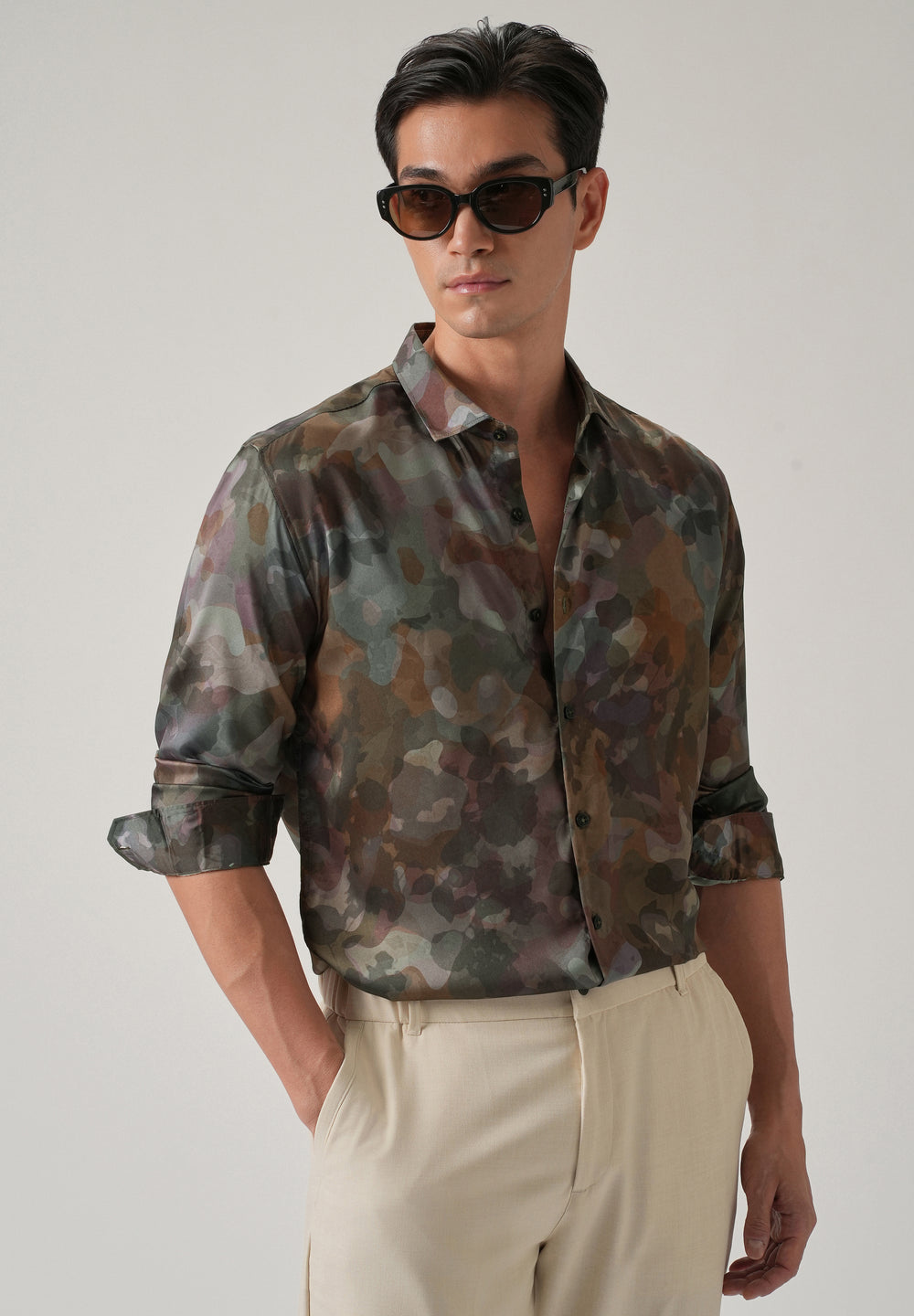 Tonal Camo Print Shirt