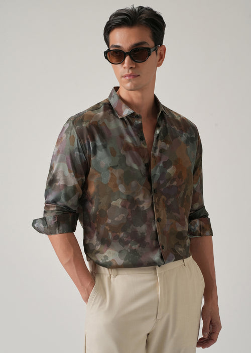 Tonal Camo Print Shirt