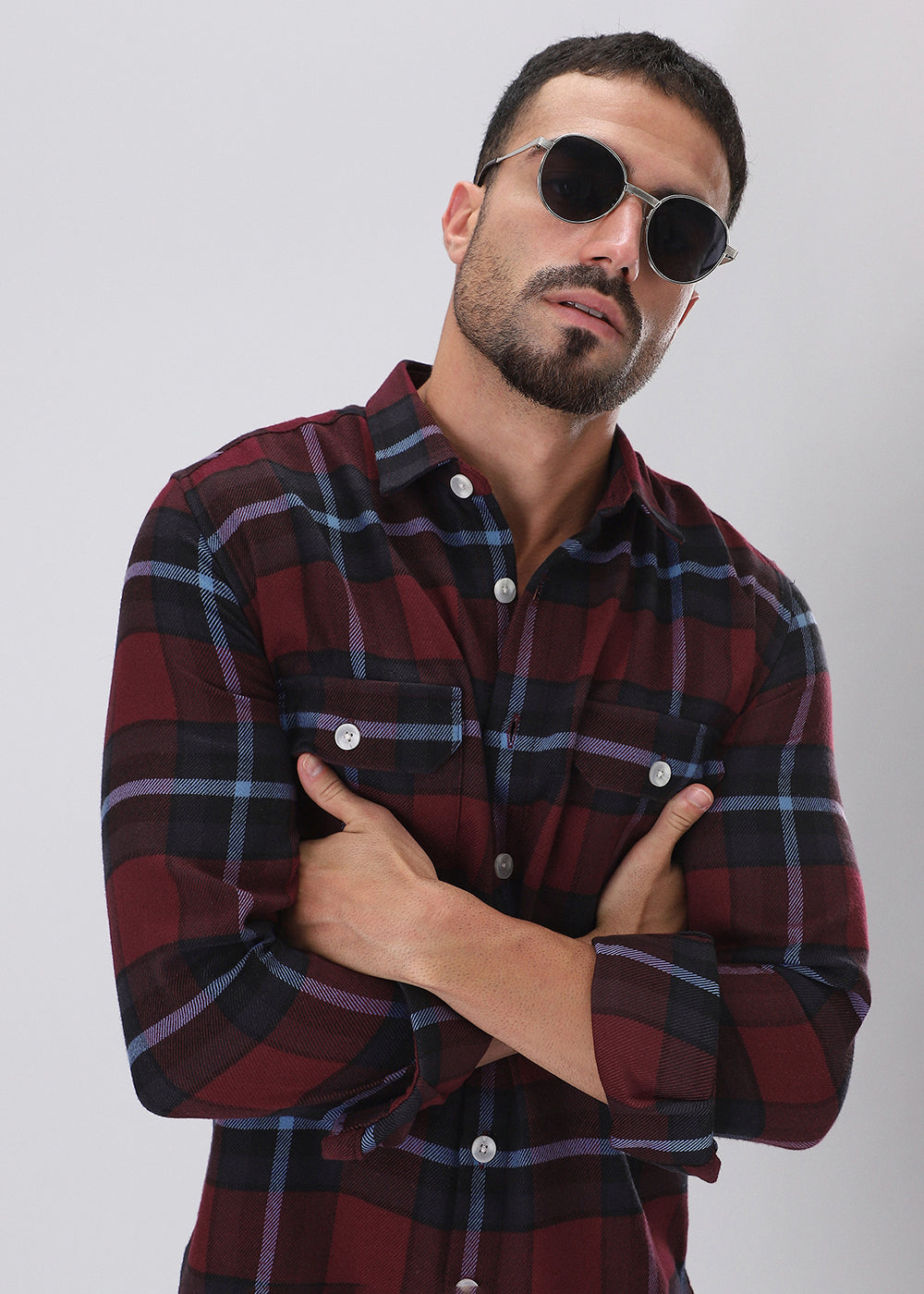 True Red Brushed Cotton Check Shirt