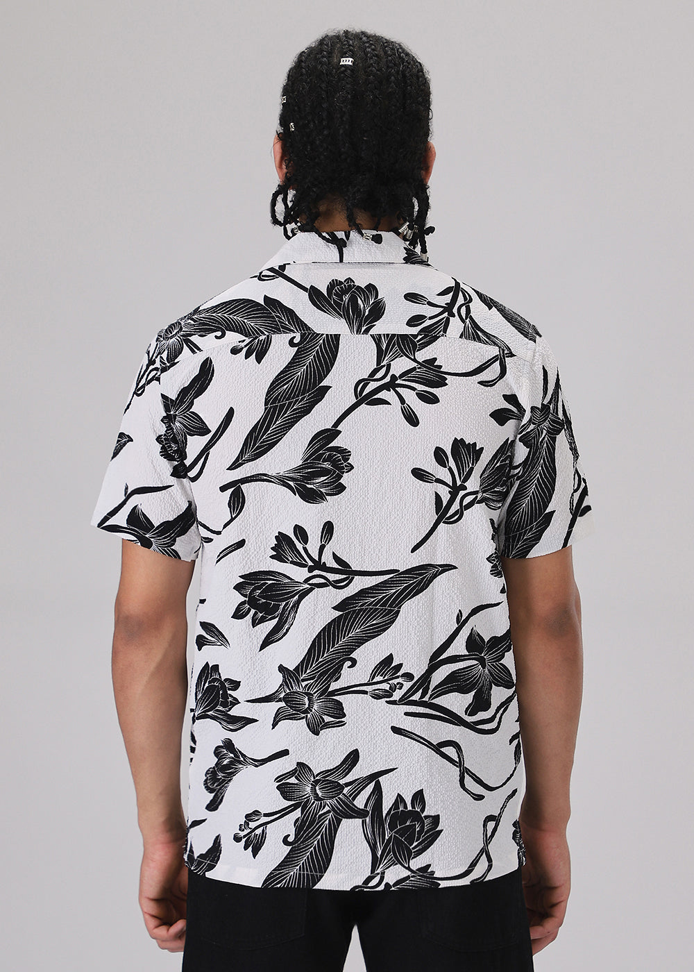 Tulip Black Print Popcorn Shirt