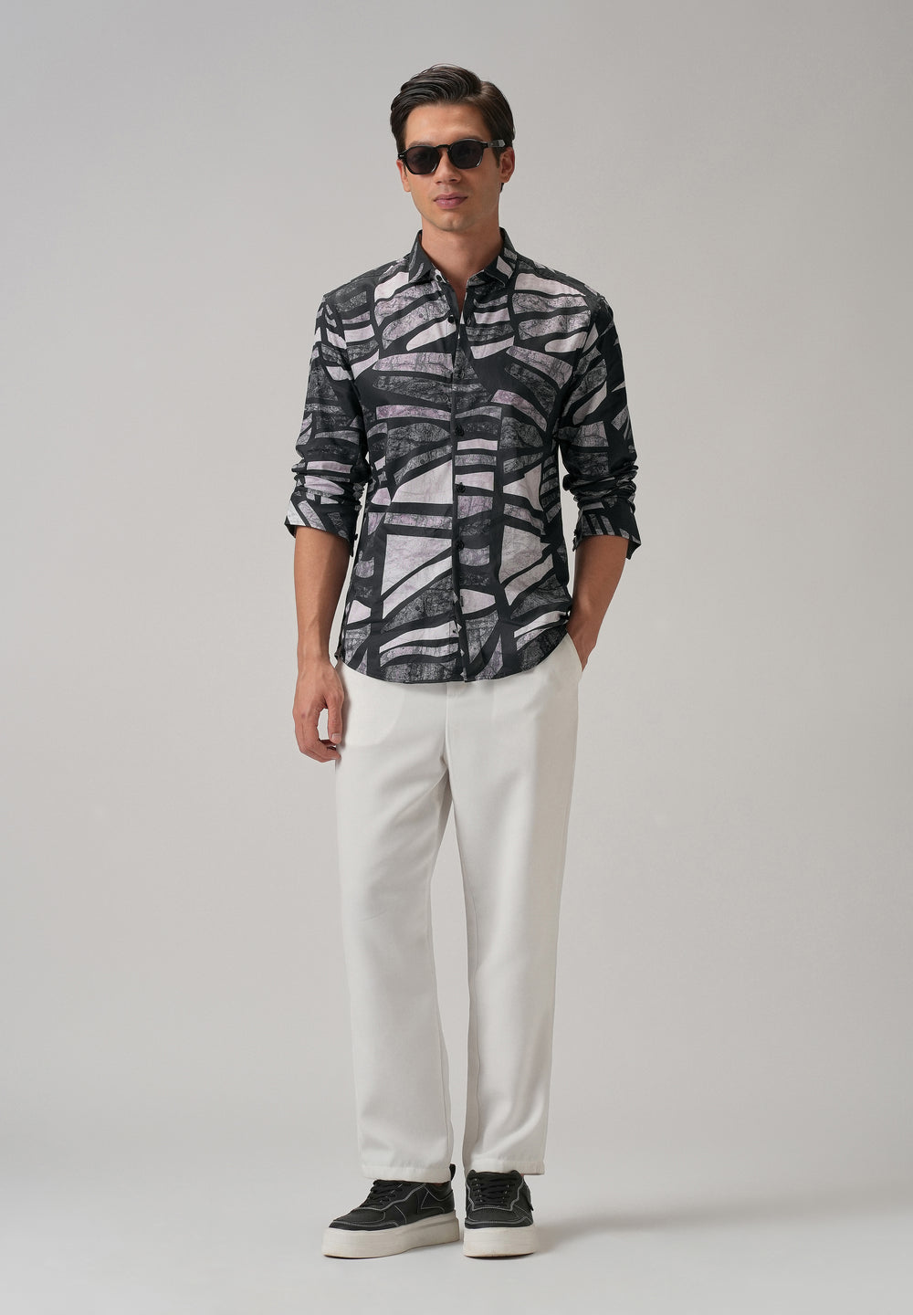 Turbulent Black Printed Shirt