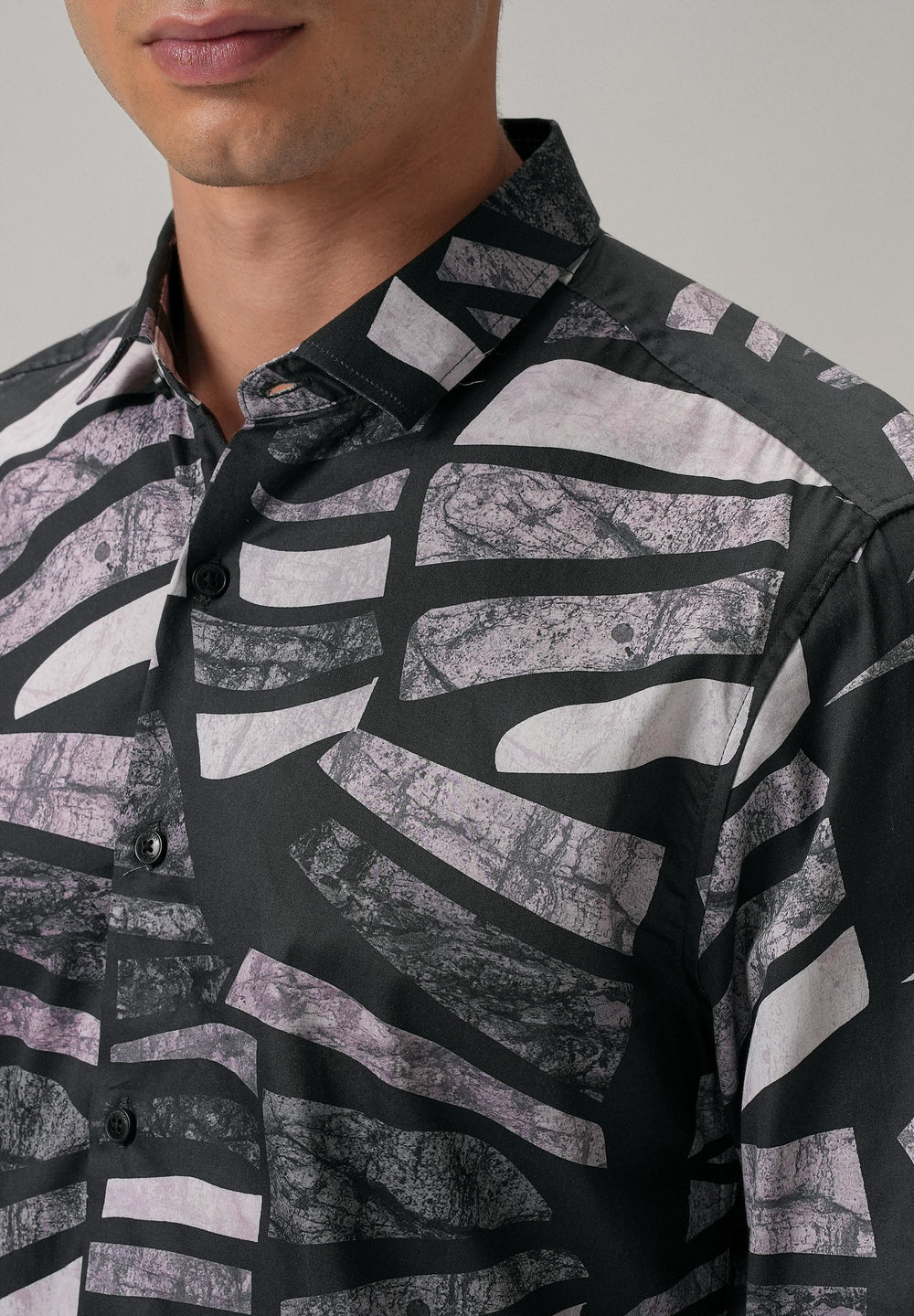 Turbulent Black Printed Shirt