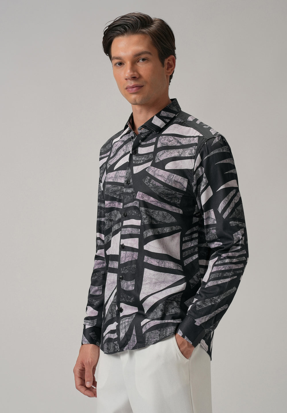 Turbulent Black Printed Shirt