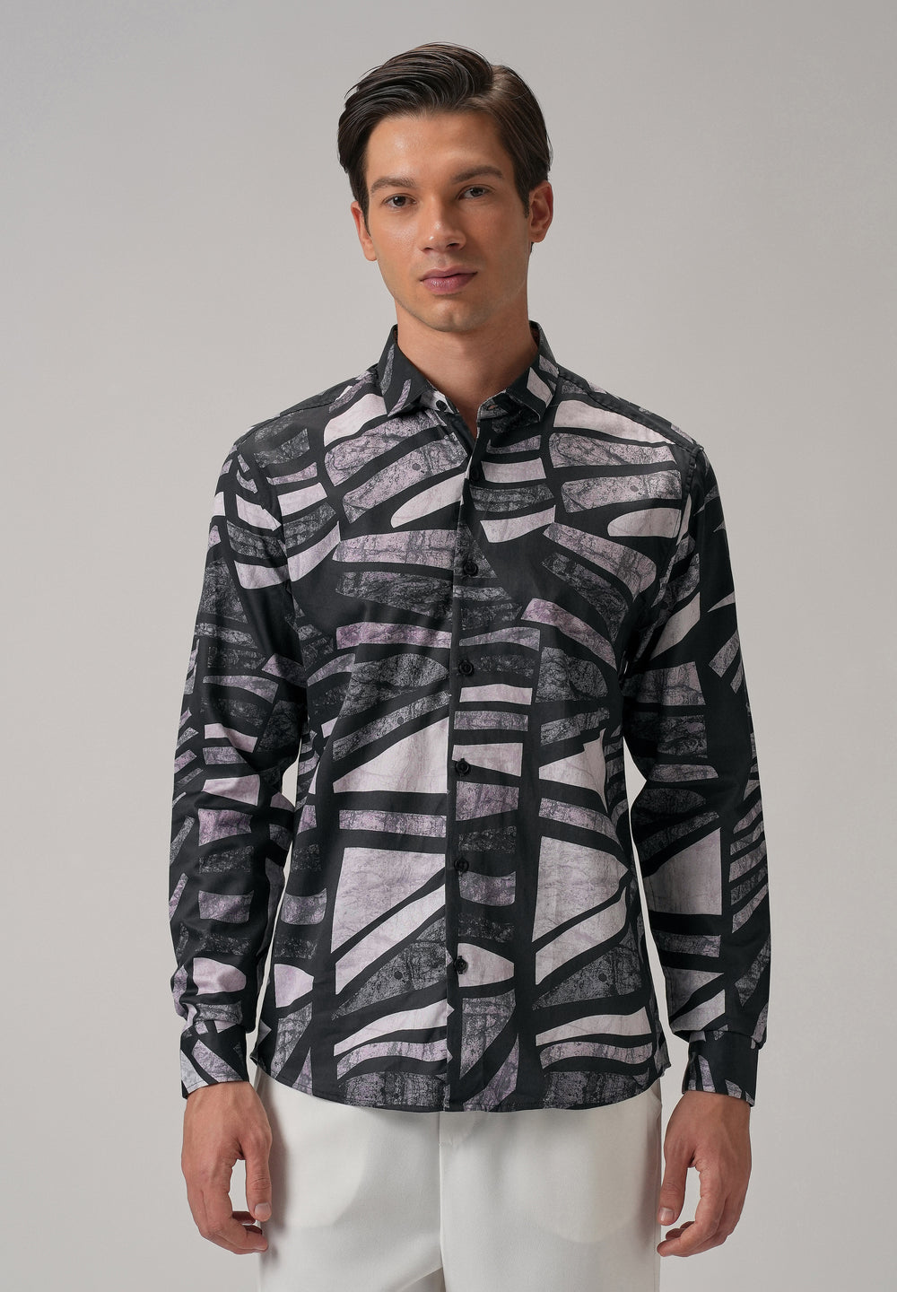 Turbulent Black Printed Shirt