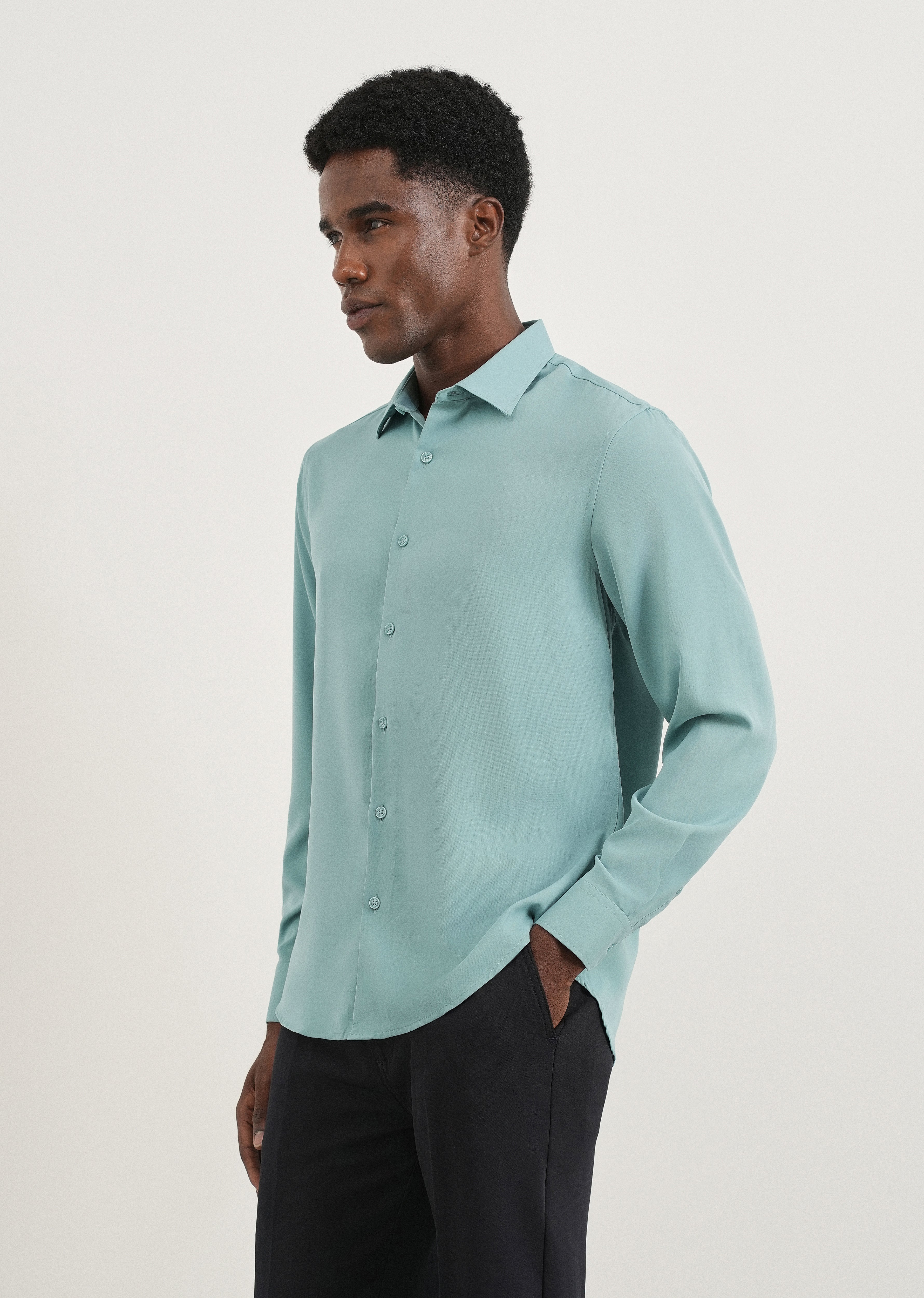 Turquoise Fluid Soft Shirt