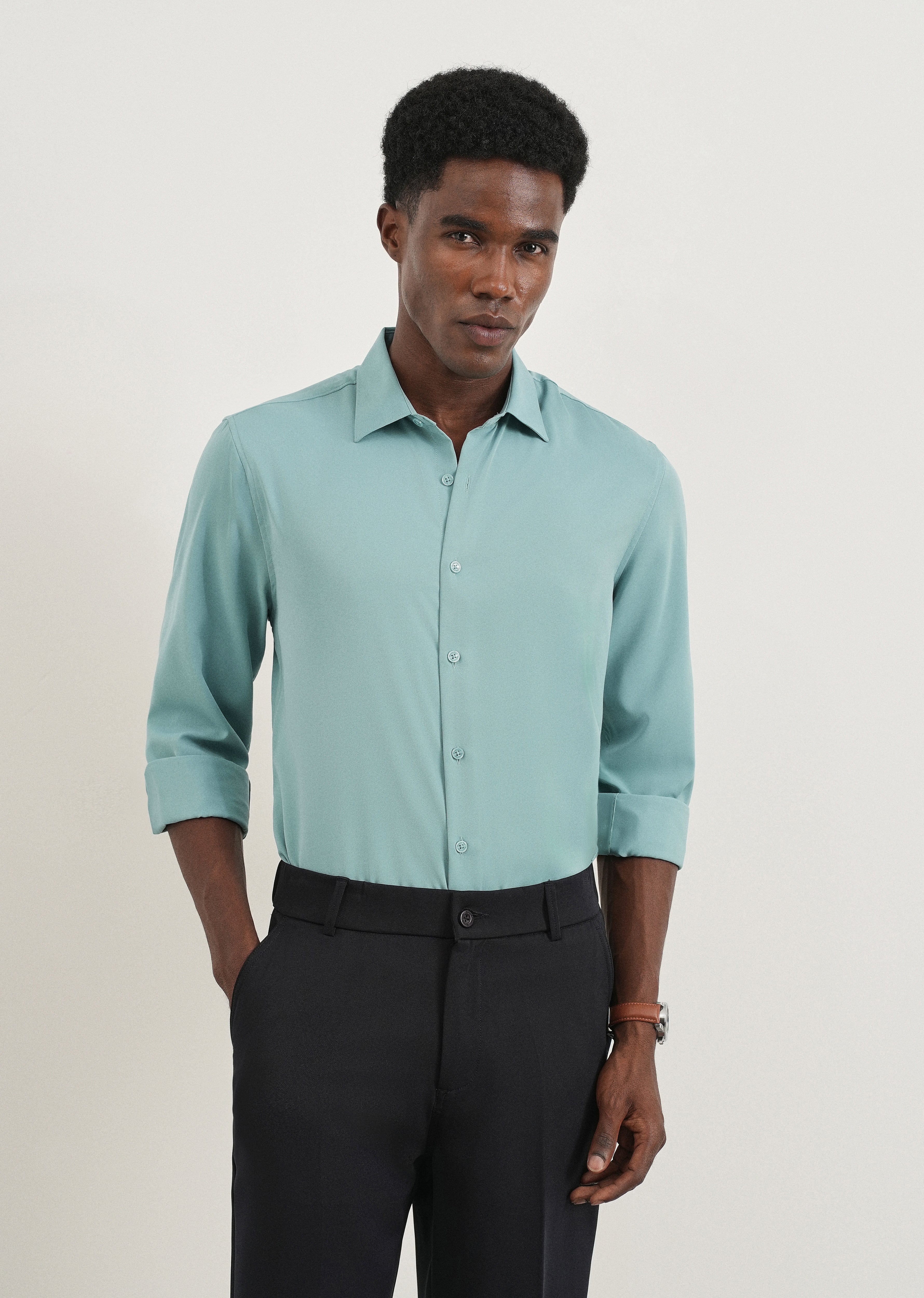 Turquoise Fluid Soft Shirt