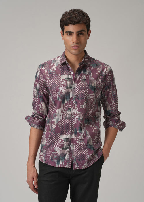 Twig Leaf Printed Shirt