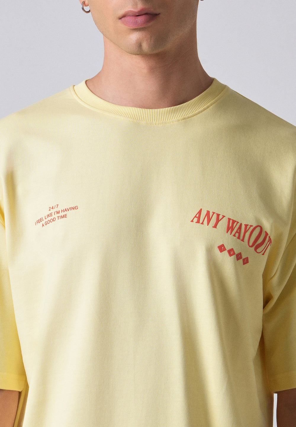 Typography Yellow Oversized T-shirt
