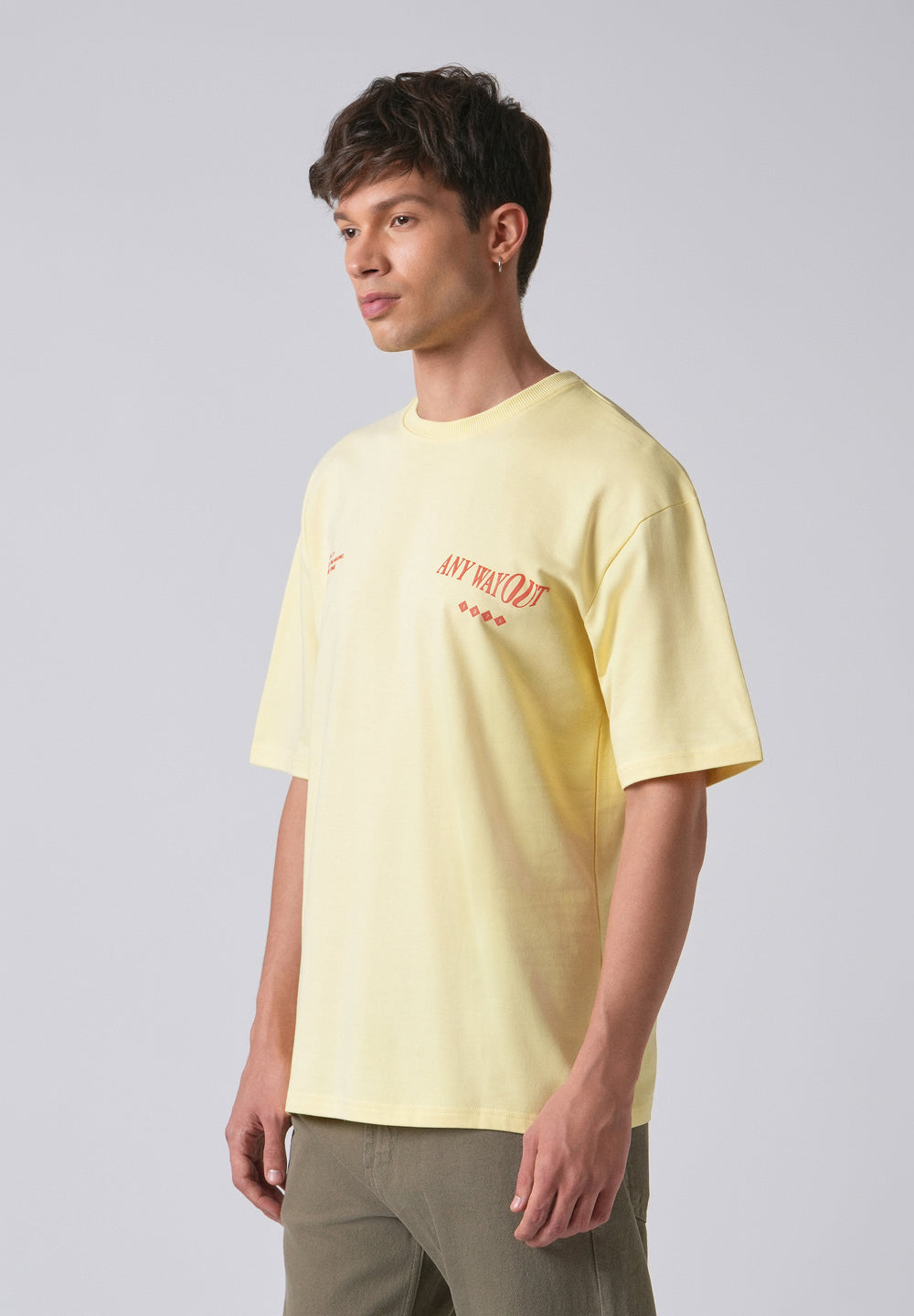 Typography Yellow Oversized T-shirt