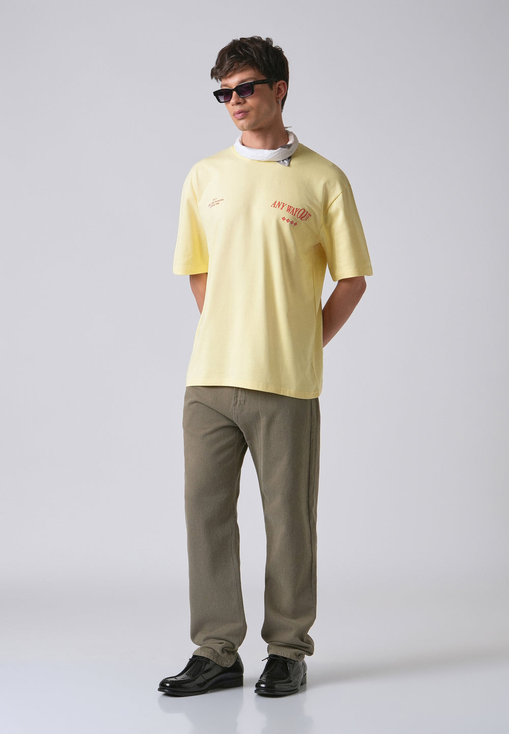 Typography Yellow Oversized T-shirt