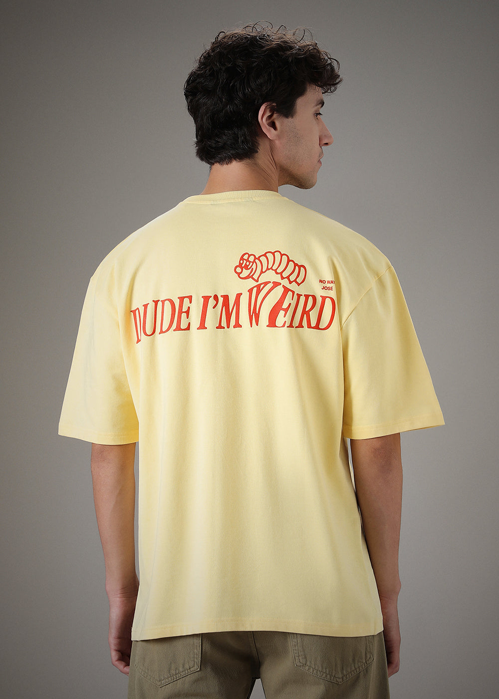 Typography Yellow Oversized T-shirt