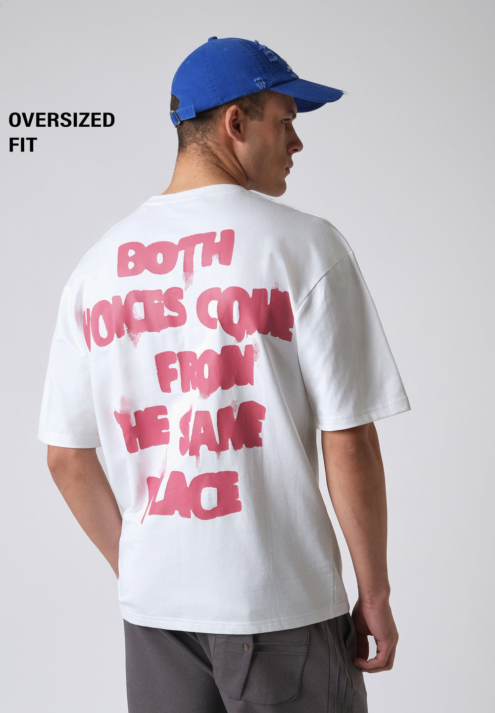 Typography White Oversized T-shirt