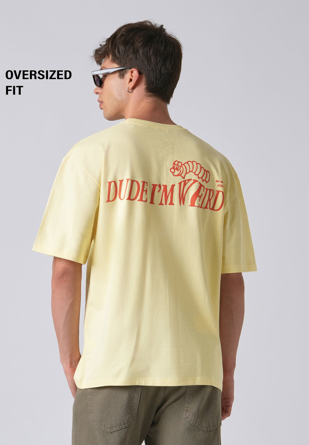 Typography Yellow Oversized T-shirt