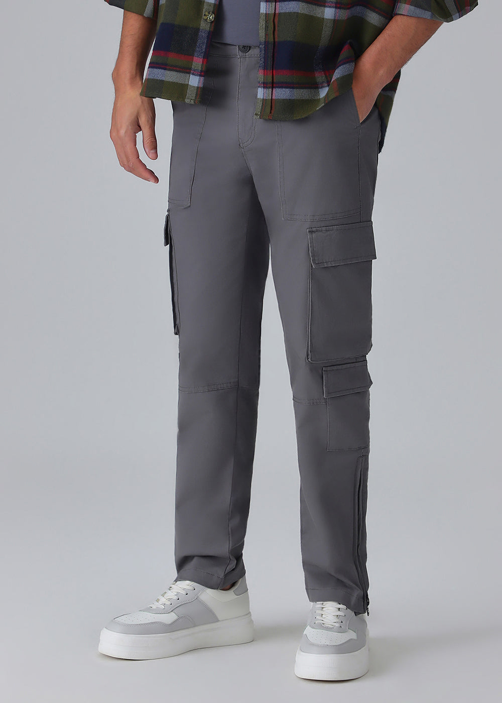 Urban Grey Zipper Cargo Pant