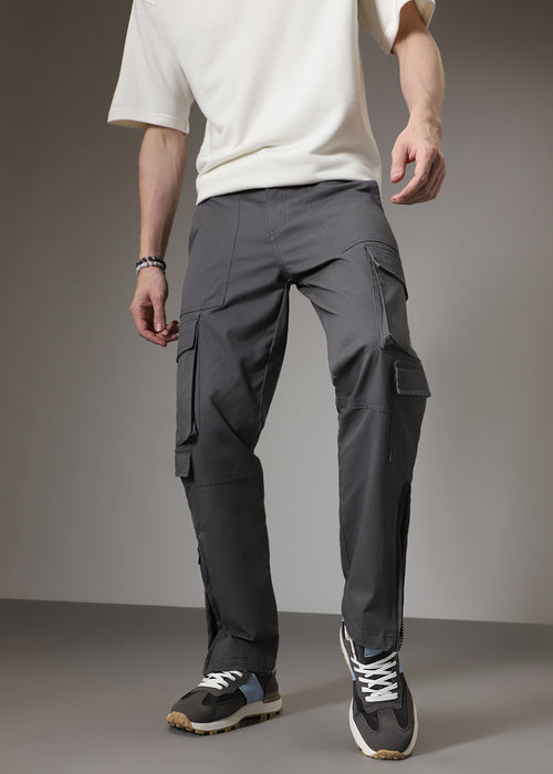 Urban Grey Zipper Cargo Pant