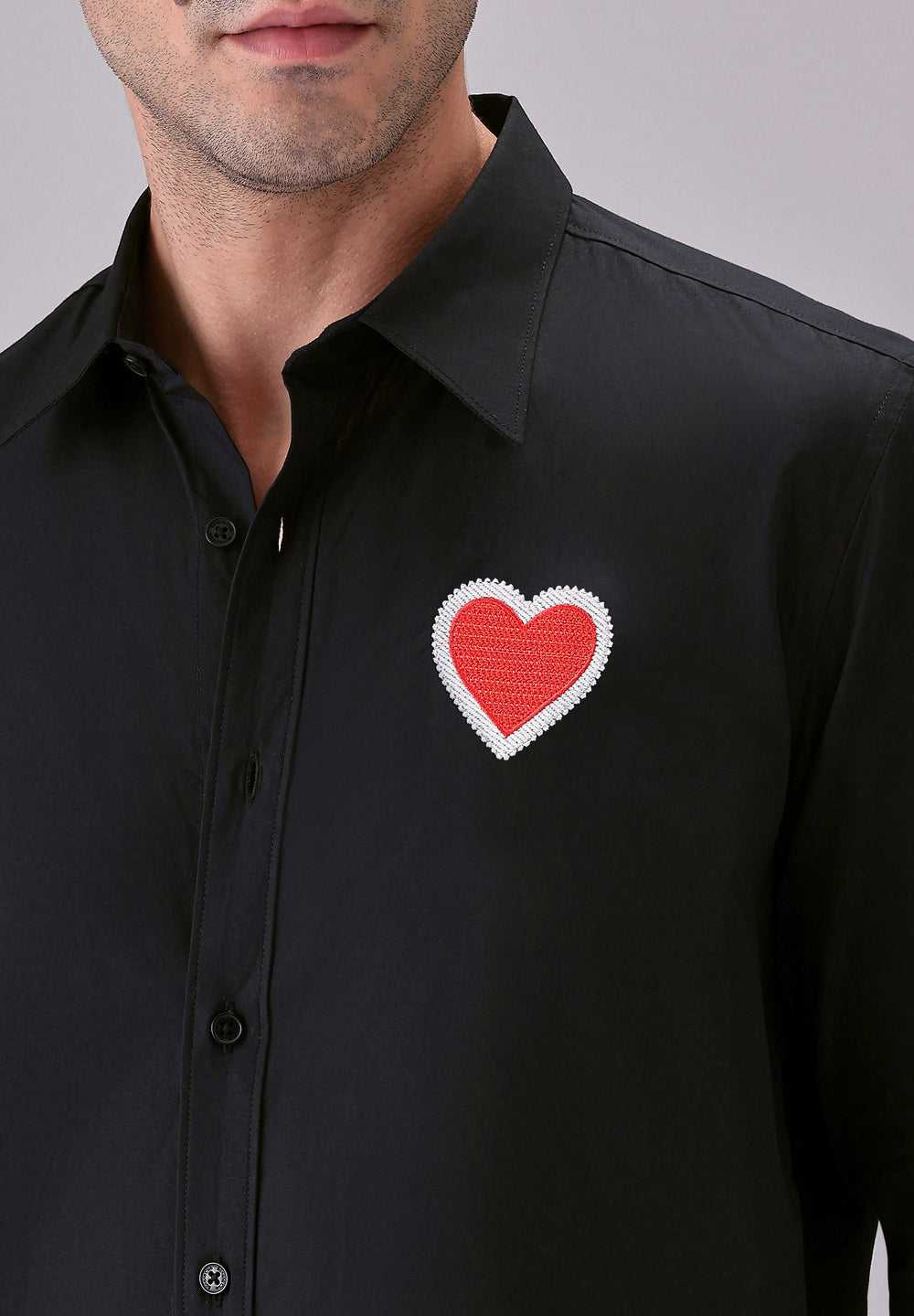 Valentine Heart Black Designer Shirt