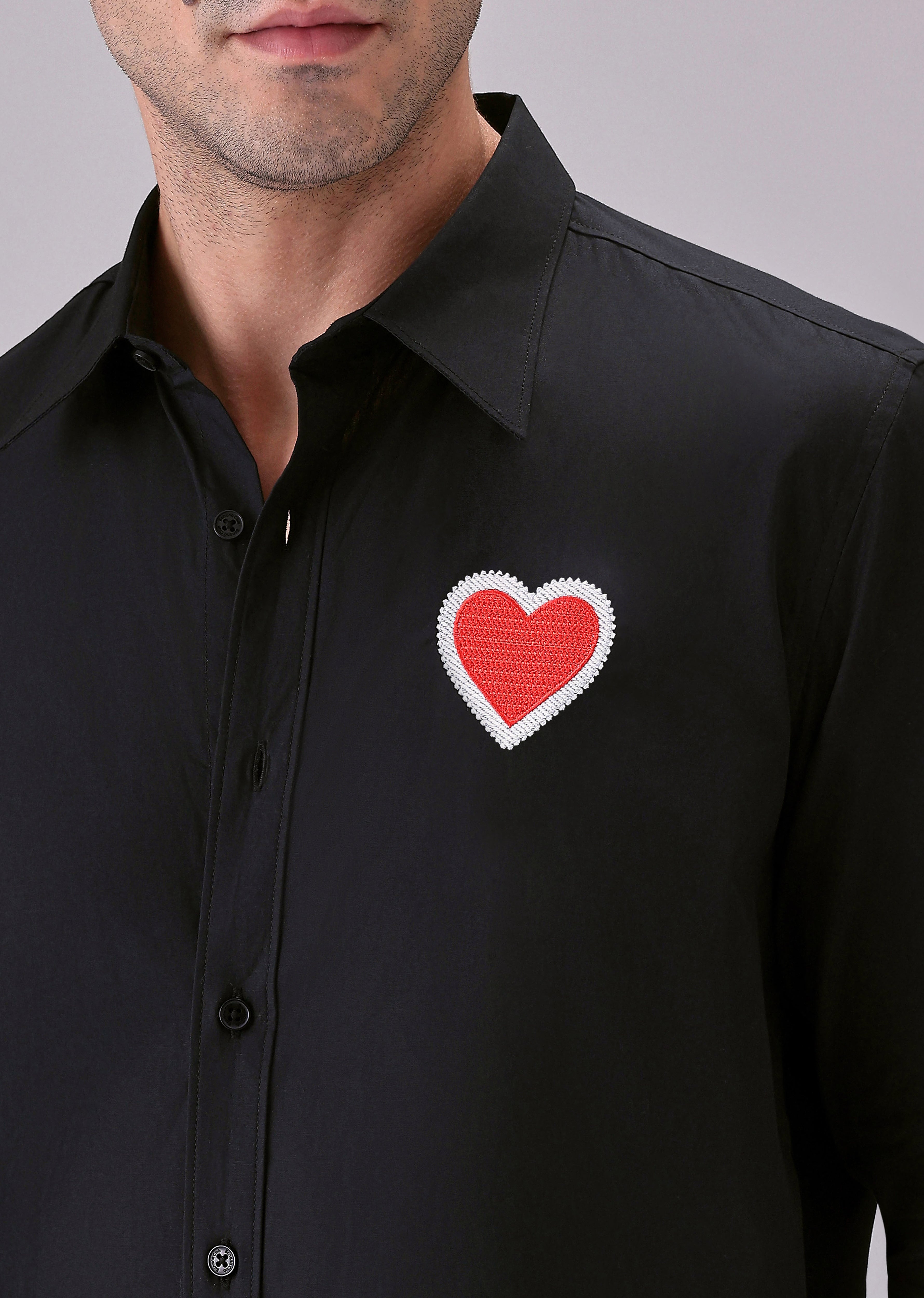 Valentine Heart Black Designer Shirt