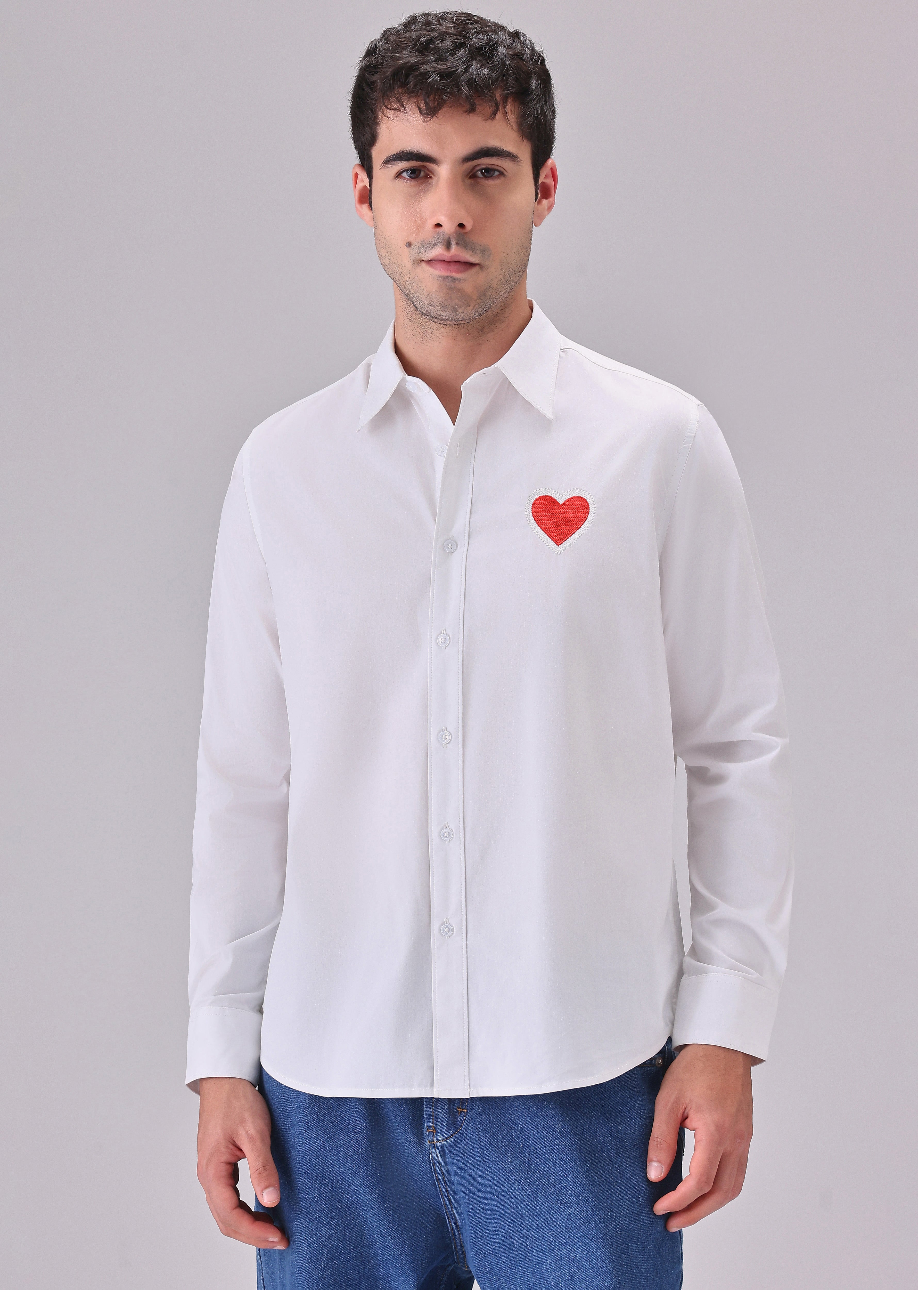 Valentine Heart White Designer Shirt