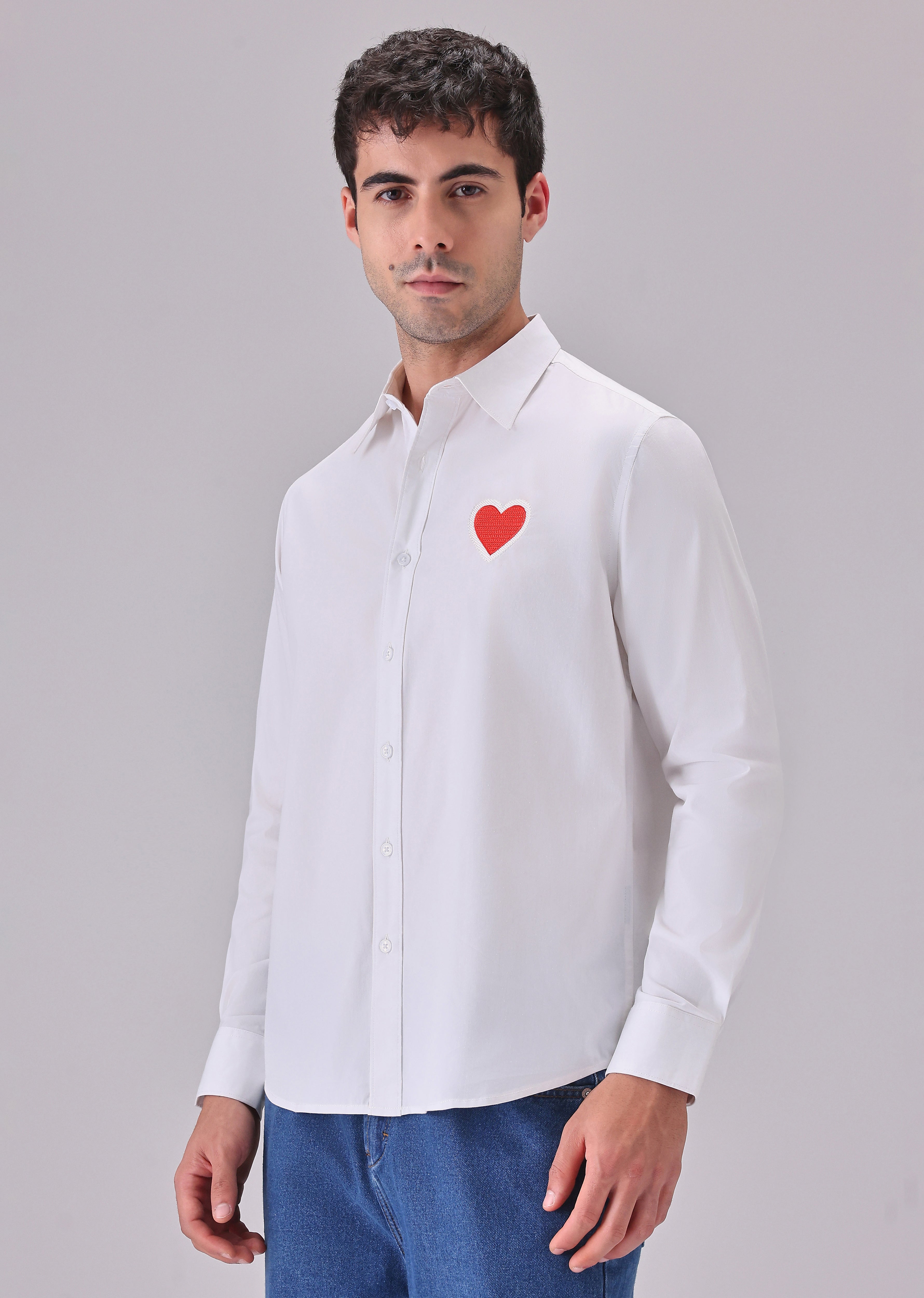 Valentine Heart White Designer Shirt