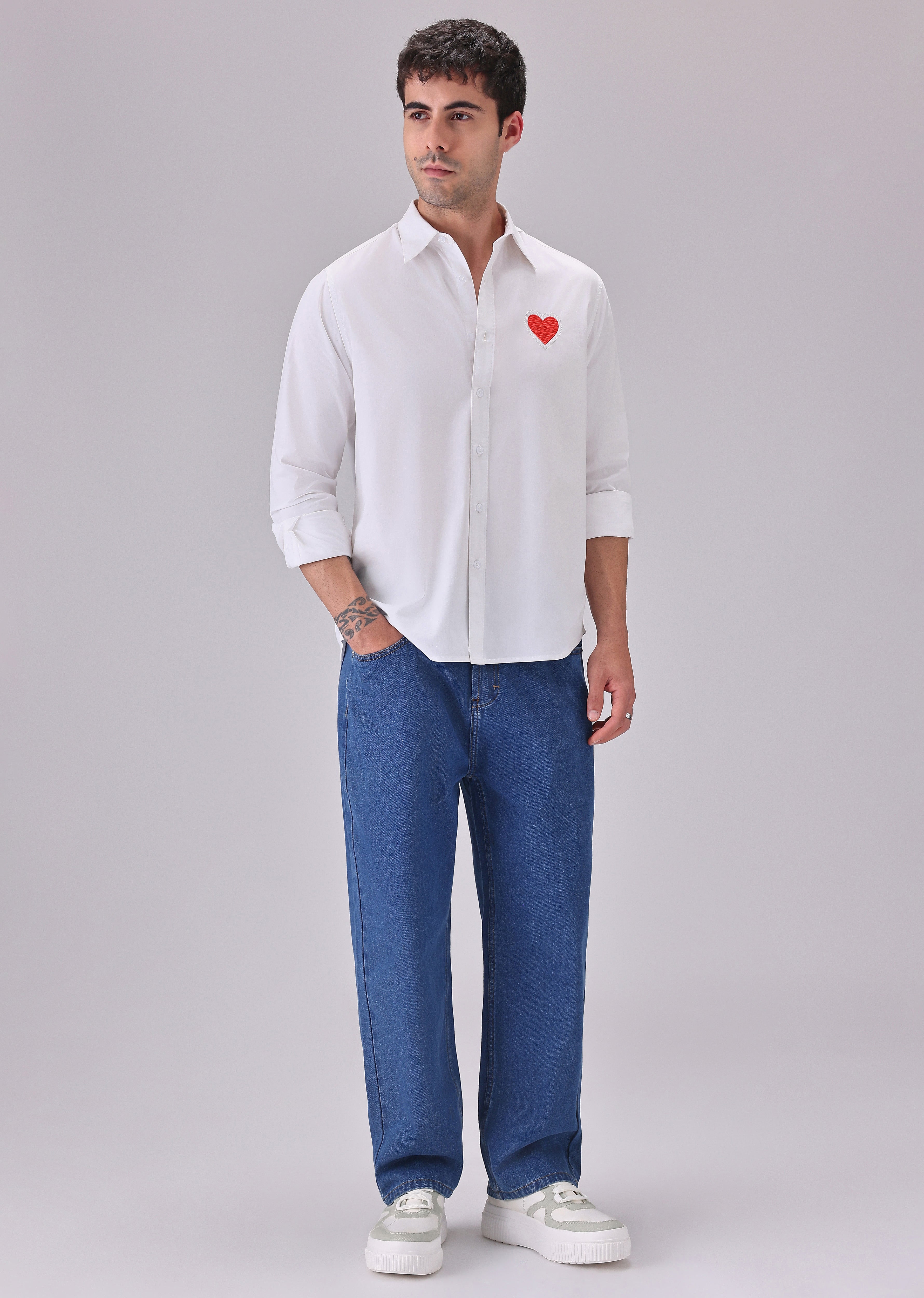 Valentine Heart White Designer Shirt