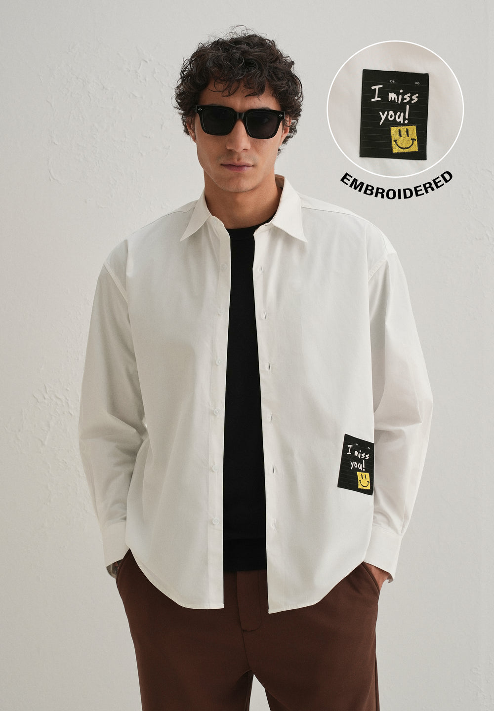 White Valentine Note Cotton Shirt