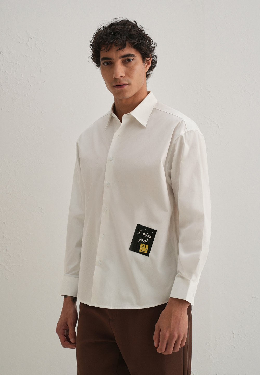 White Valentine Note Cotton Shirt