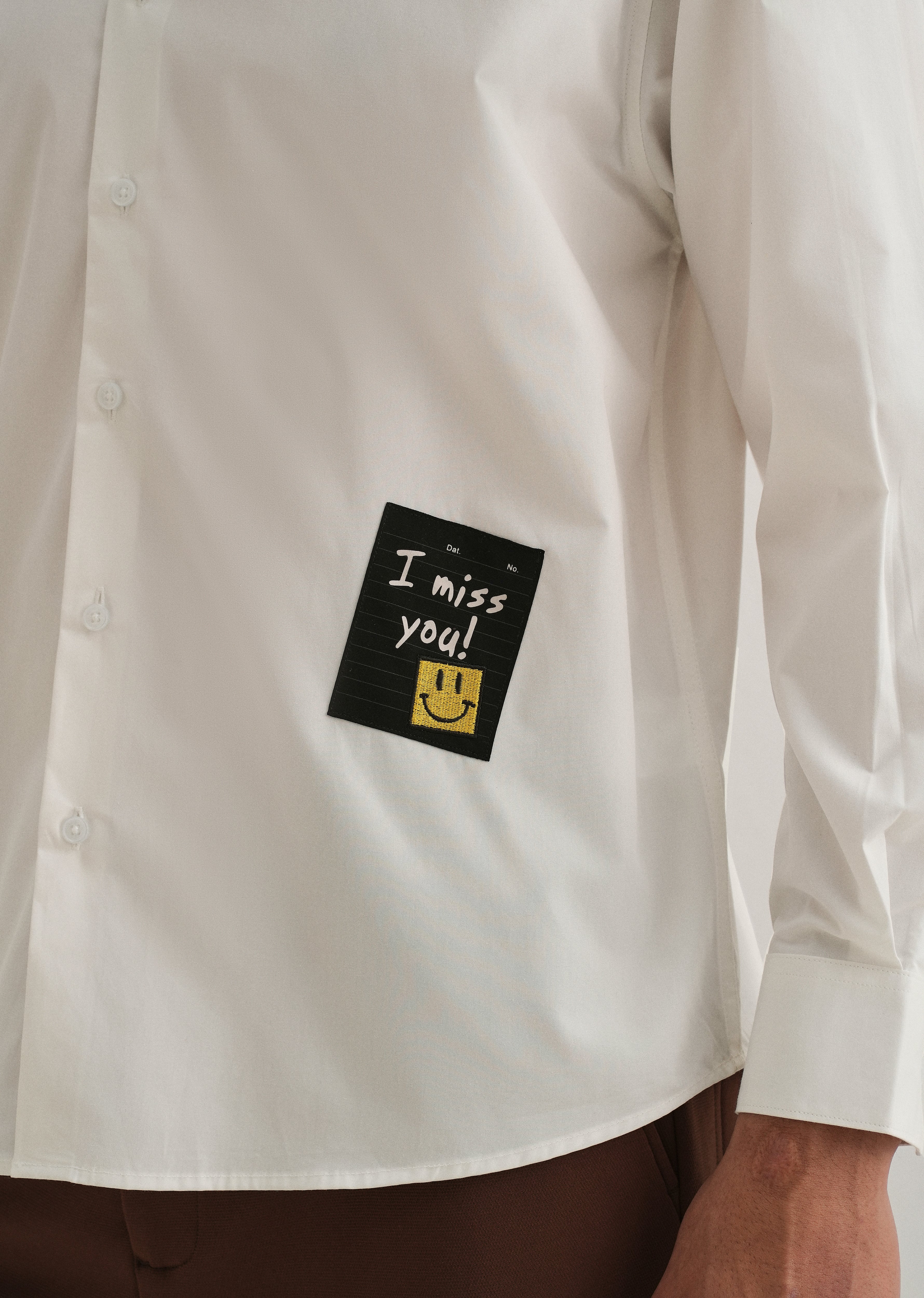 White Valentine Note Cotton Shirt