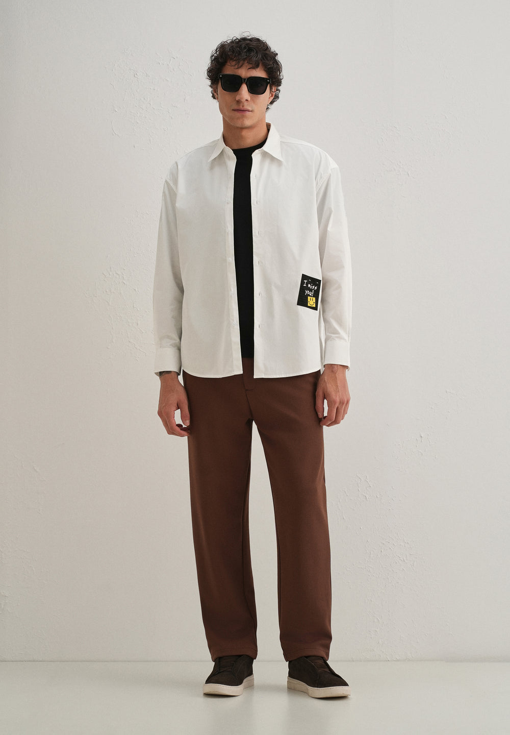 White Valentine Note Cotton Shirt