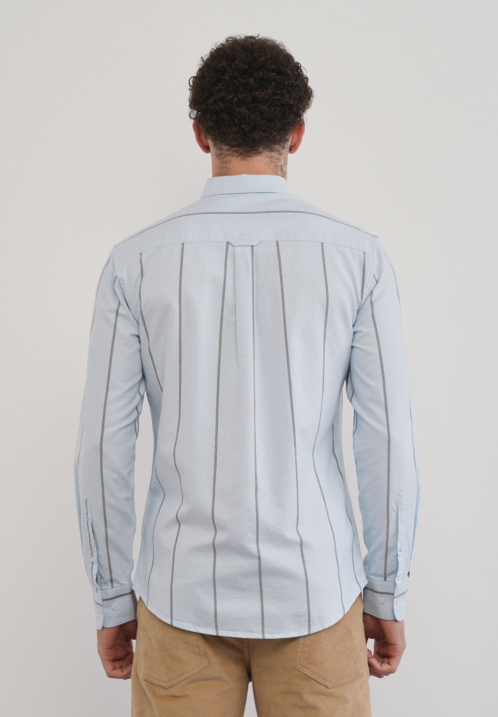 Vertical Stripe Blue Cotton Shirt