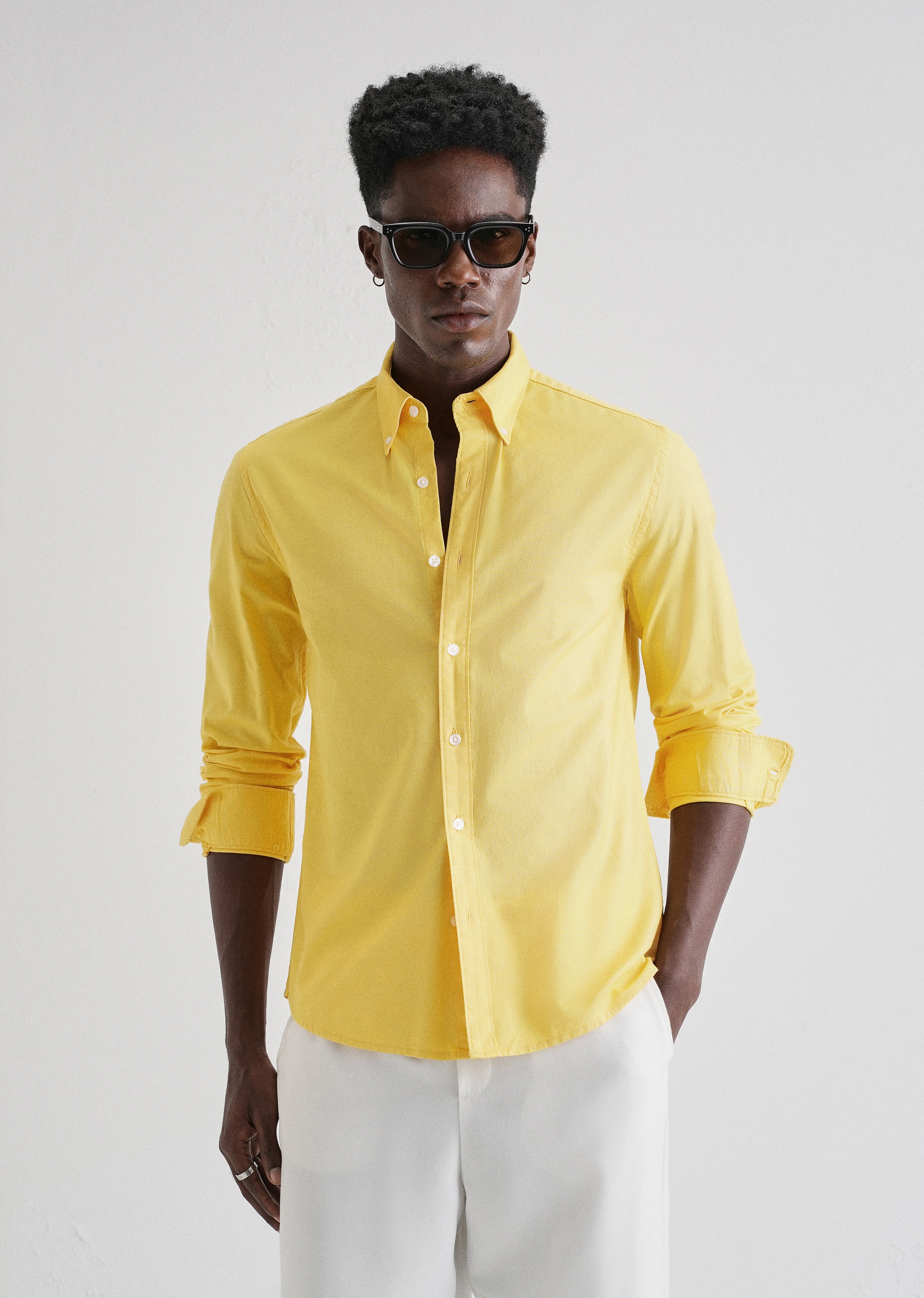 Vibrant Yellow Plain Oxford Shirt