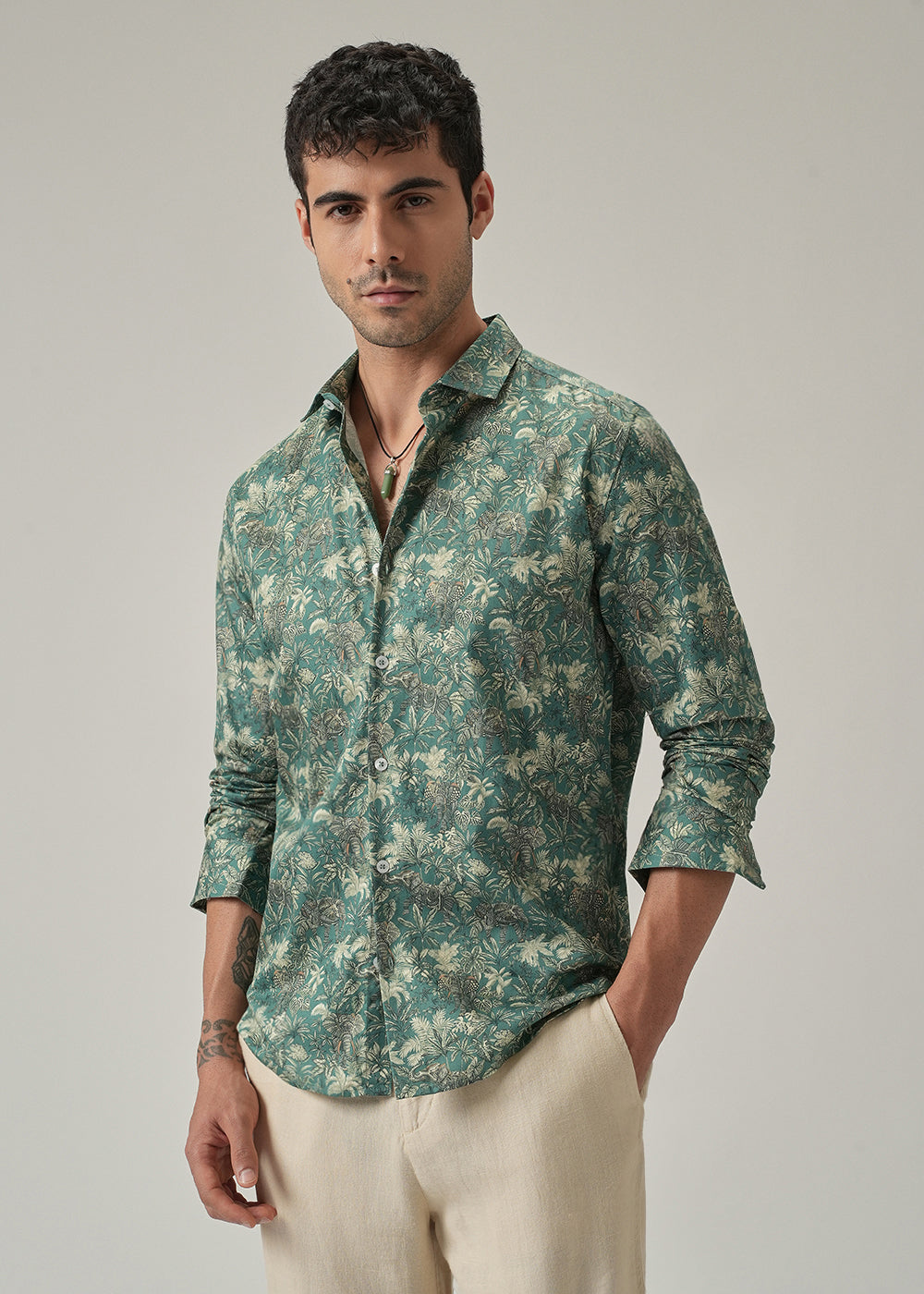 Vintage Botanical Print Shirt