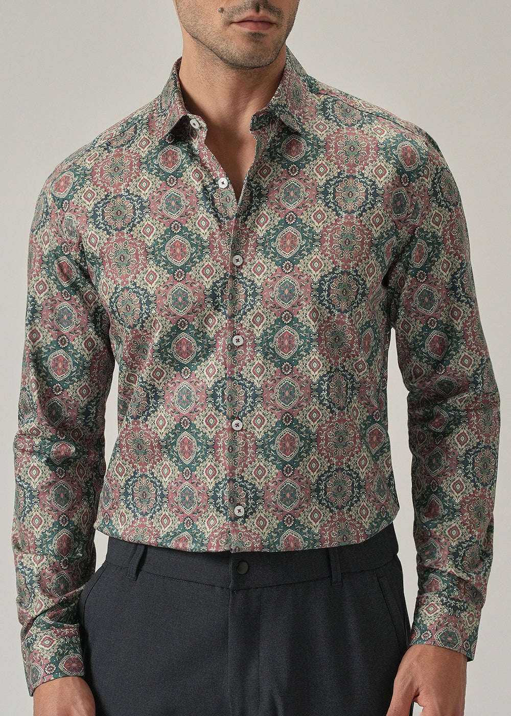 Vintage Pattern Print Shirt