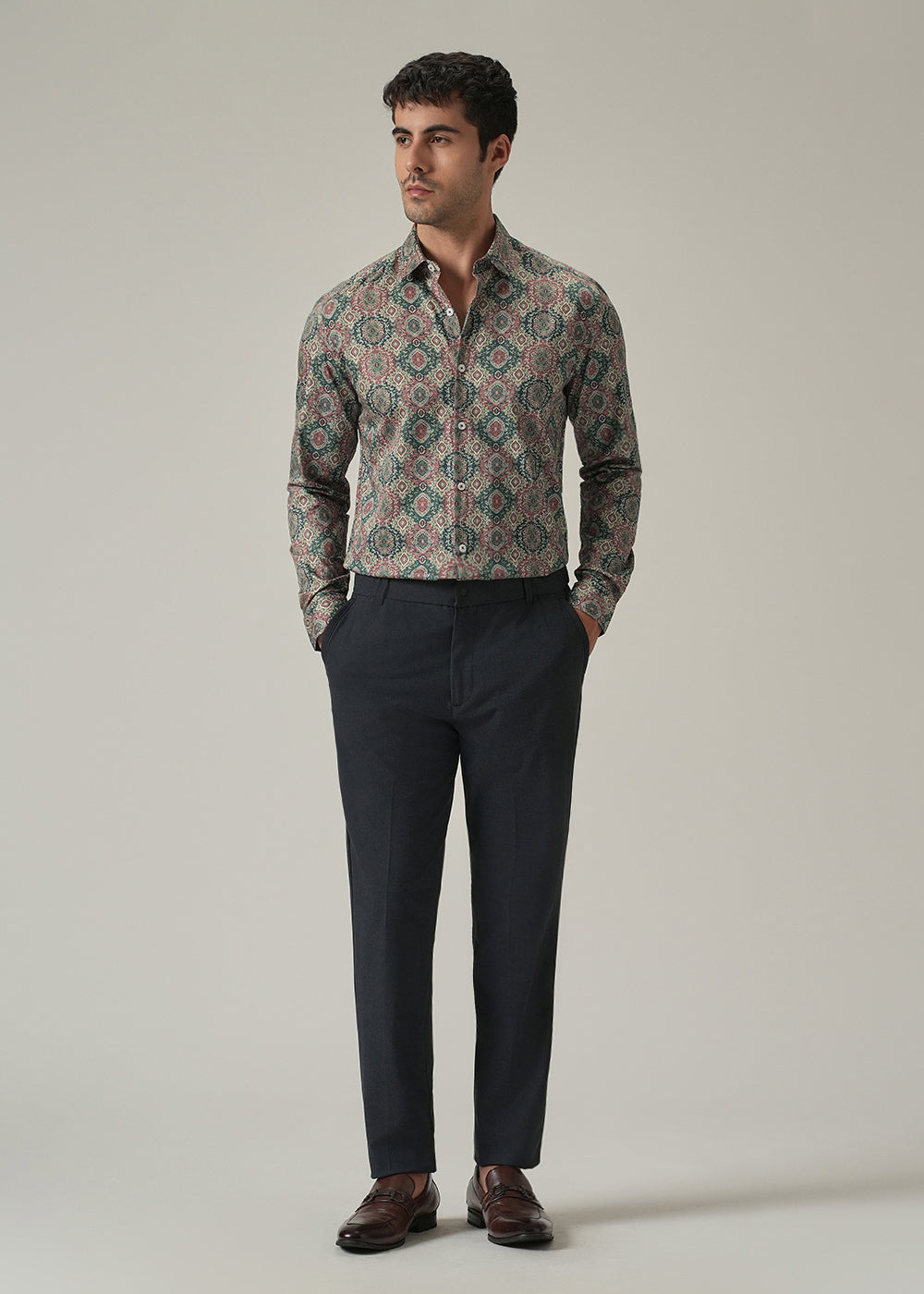 Vintage Pattern Print Shirt