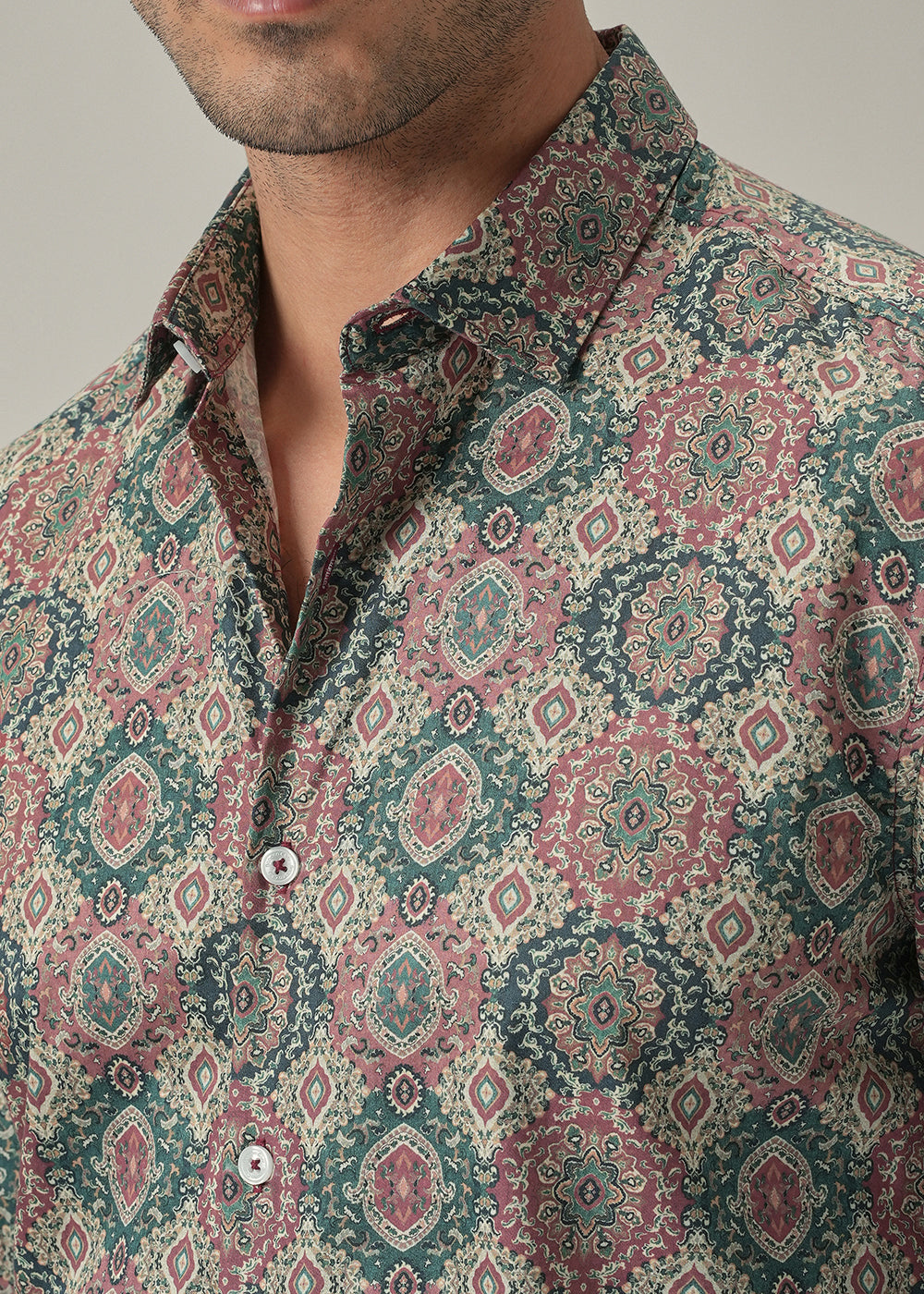 Vintage Pattern Print Shirt