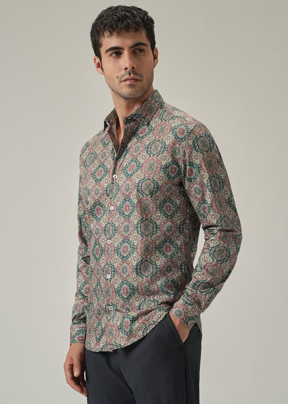 Vintage Pattern Print Shirt