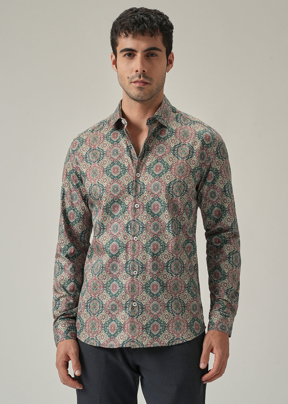 Vintage Pattern Print Shirt